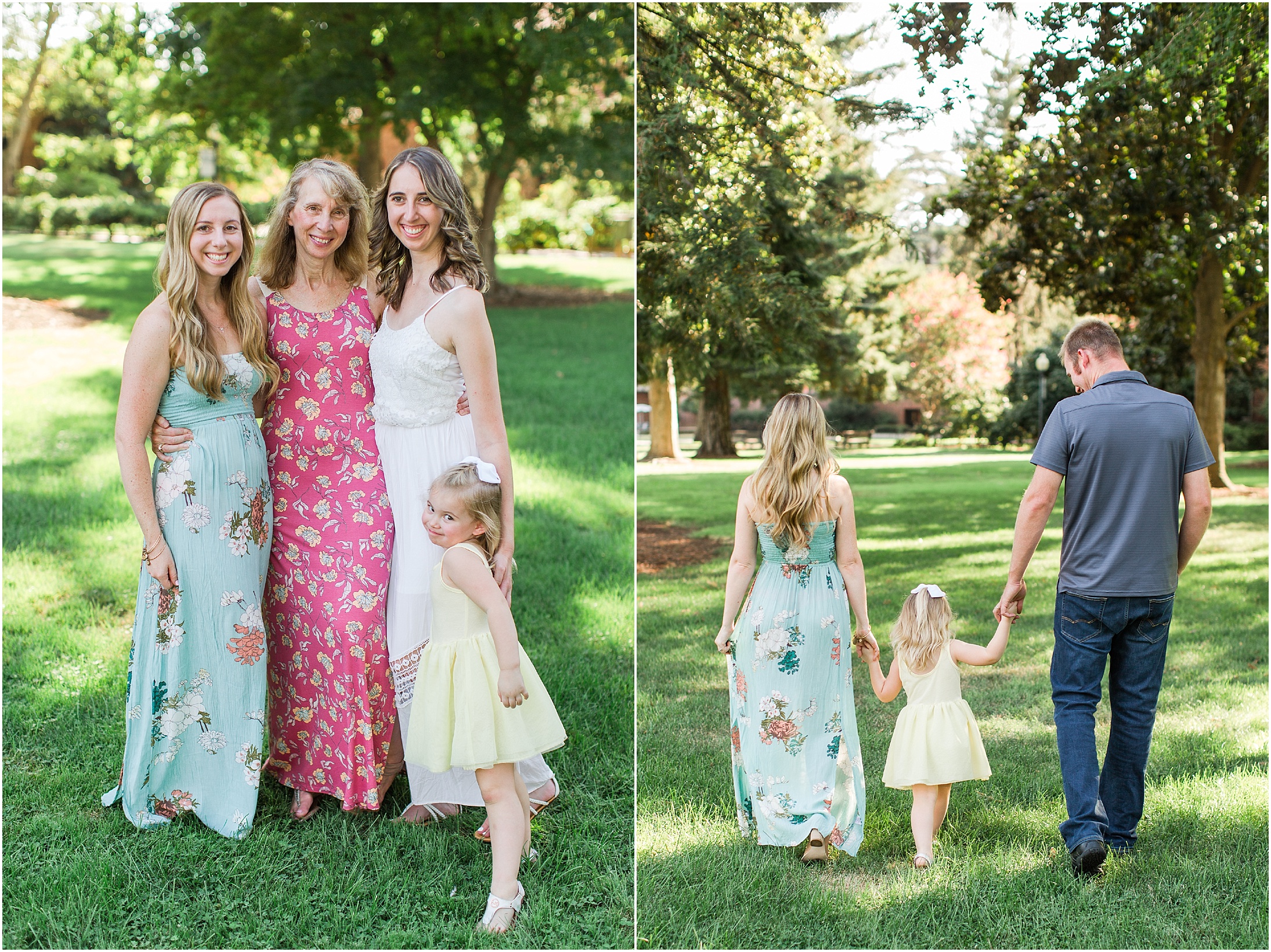 California State University Chico Family Session Chico State Kendall Hall Pastel Dresses,
