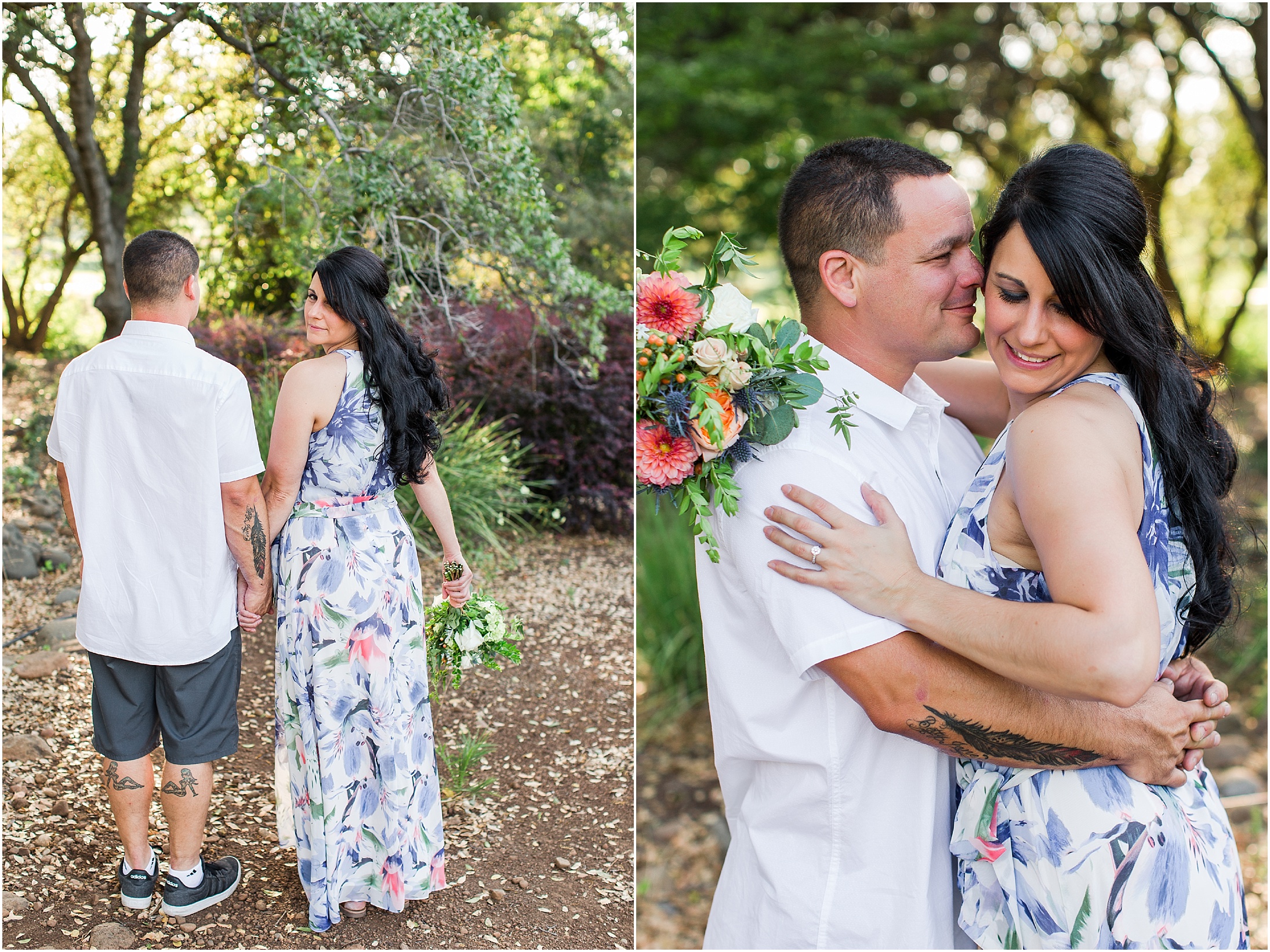 Canyon Oaks Country Club Golf Course Chico California Engagement Floral Bouquet,