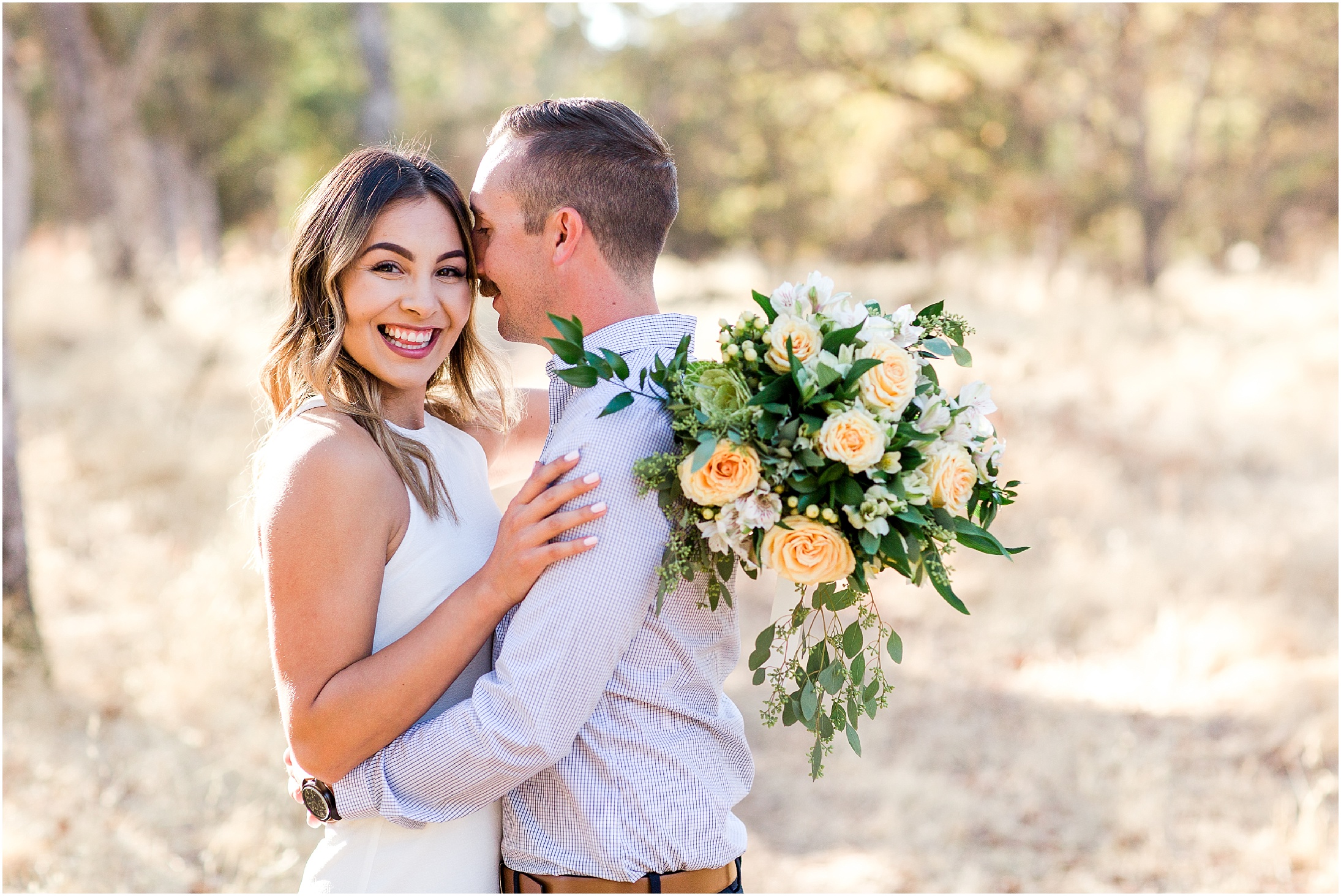 Upper Bidwell Park Chico California Engagement Floral Bouquet Engagement Ring,