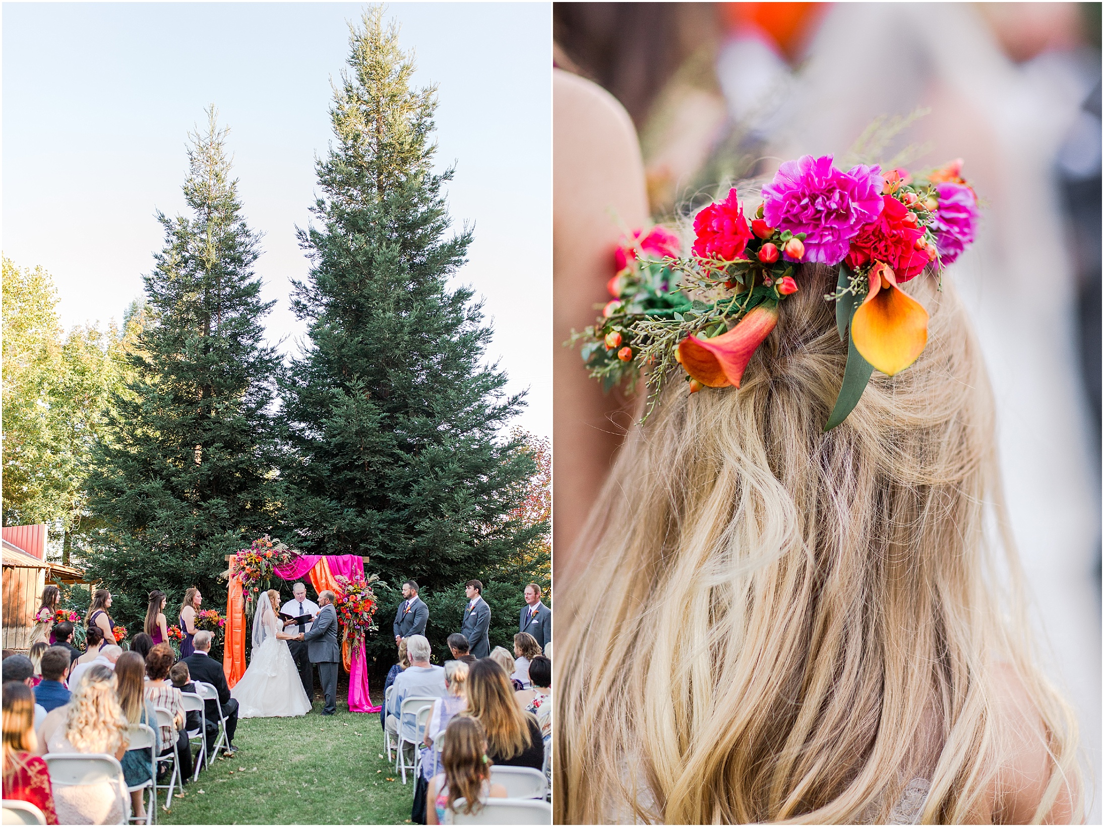 Elegant Colorful Fall Garden Wedding Gridley California,