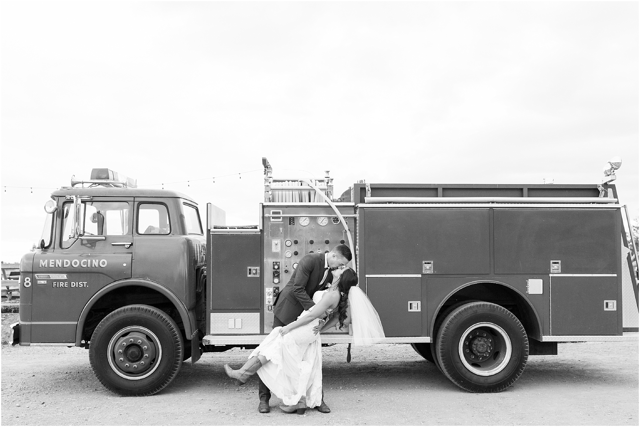 Red Rock Lake Events Orland California Wedding Barn Fire Truck,
