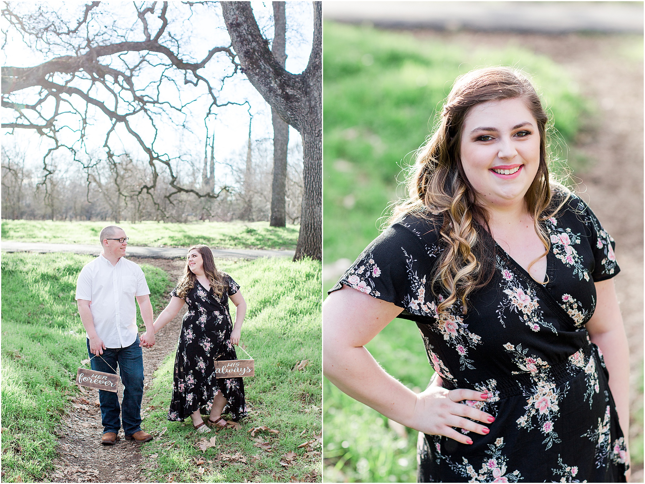 Bidwell Park Chico California Engagement First Date Said Yes Wedding Signs,