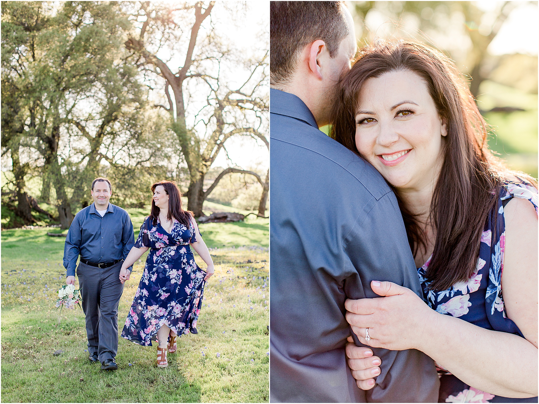 Table Mountain Butte Couty Spring Wildflowers Engagement Session Champagne Toast