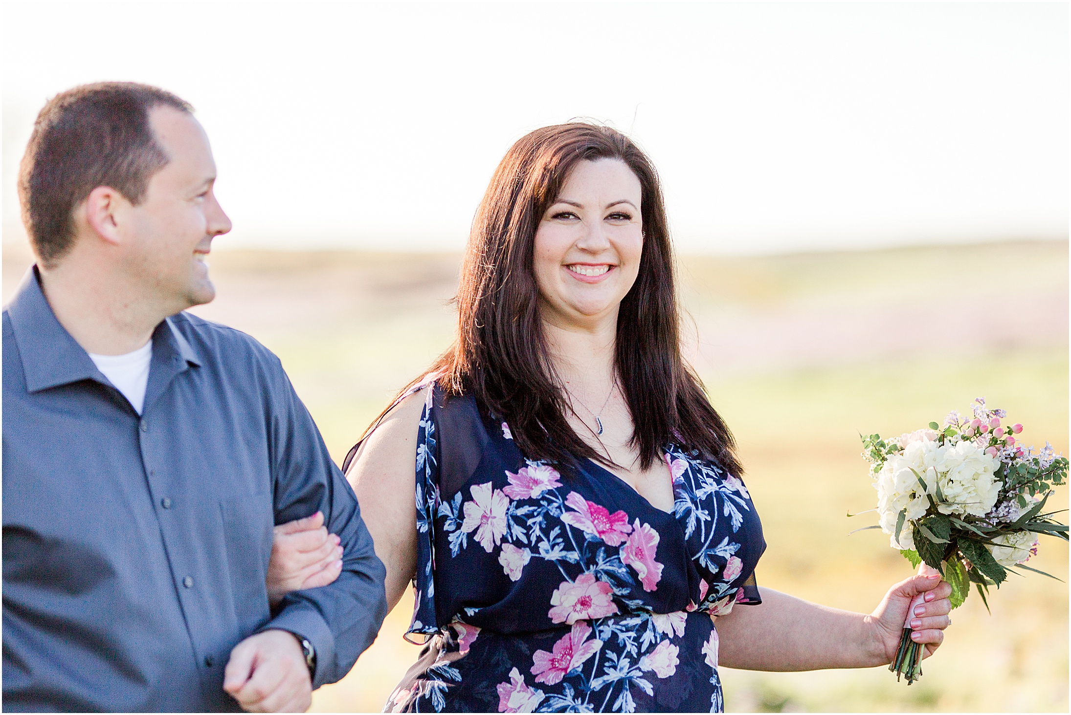 Table Mountain Butte Couty Spring Wildflowers Engagement Session Champagne Toast