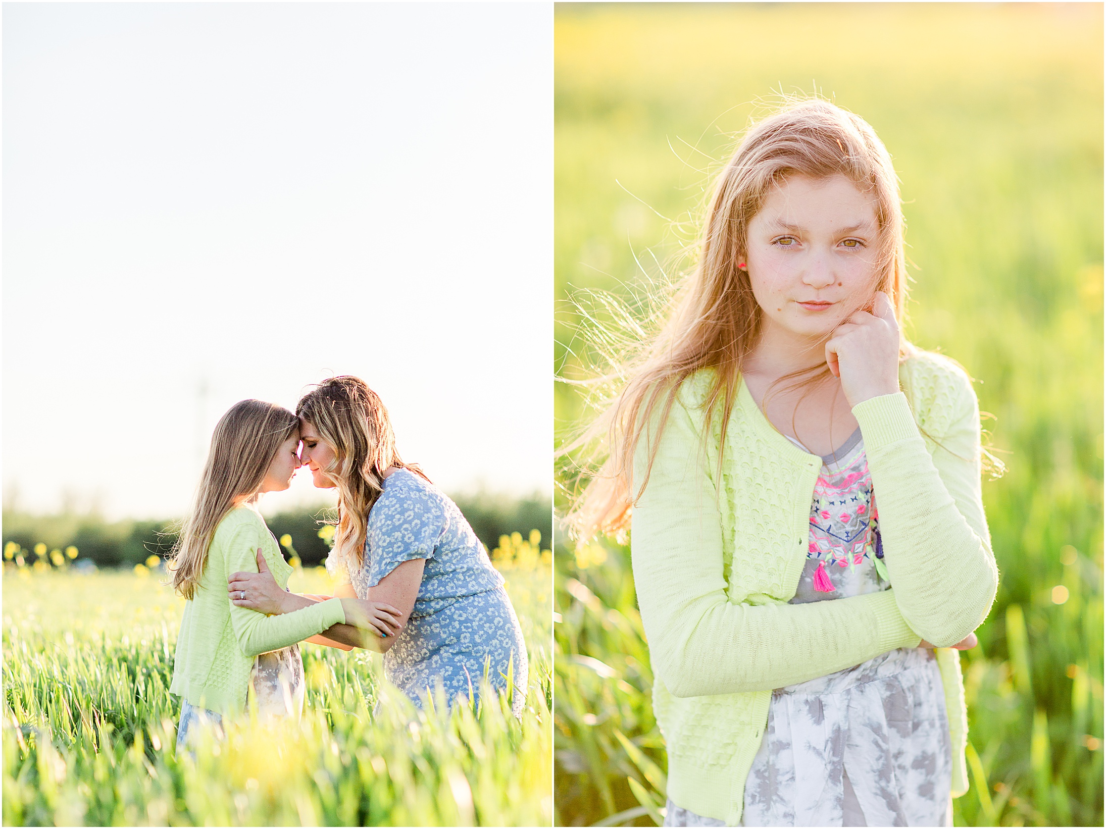 Wheat Field Flowers Chico California Family Session Mother Daughter Son,