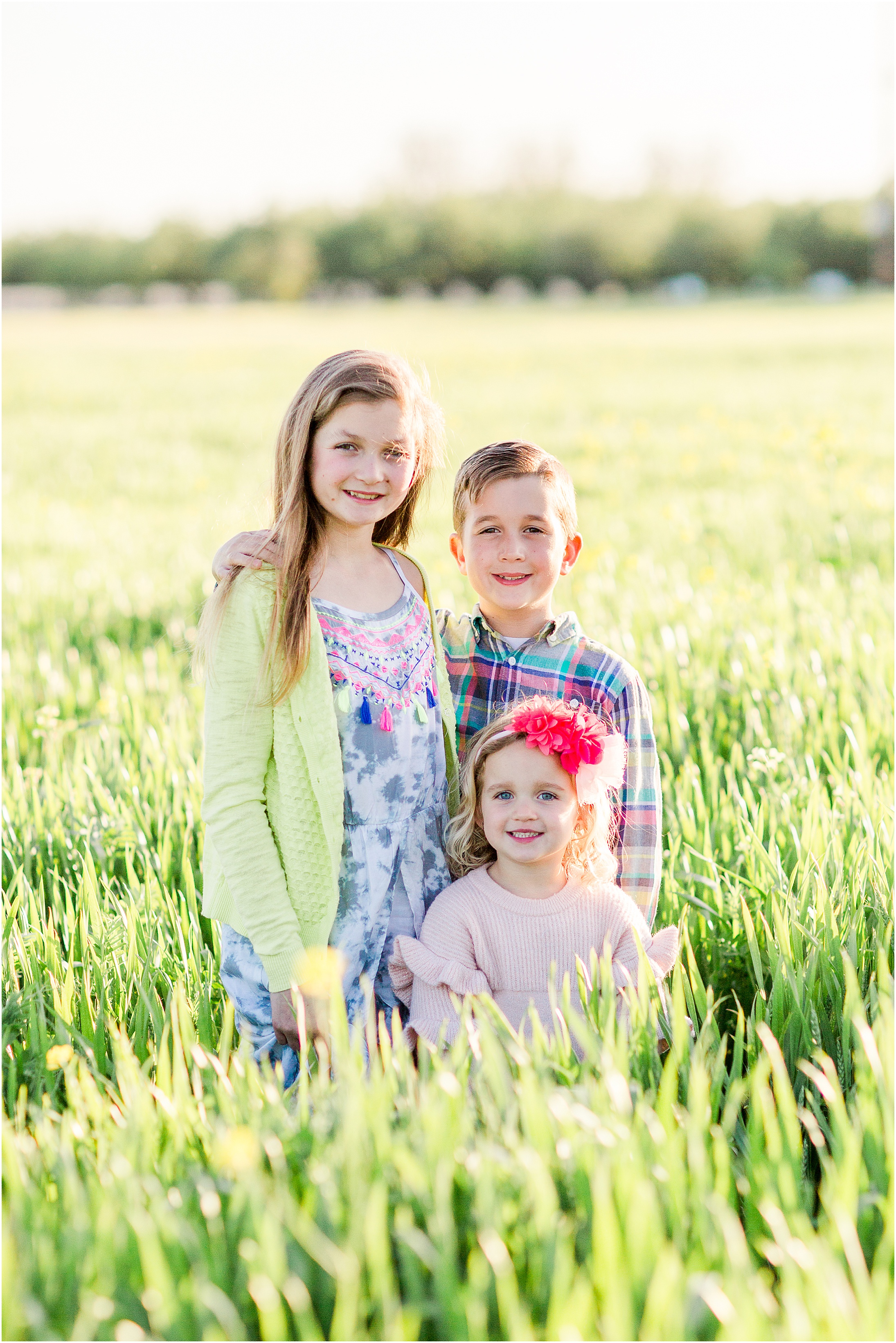 Wheat Field, Wildflowers, Spring Family Session