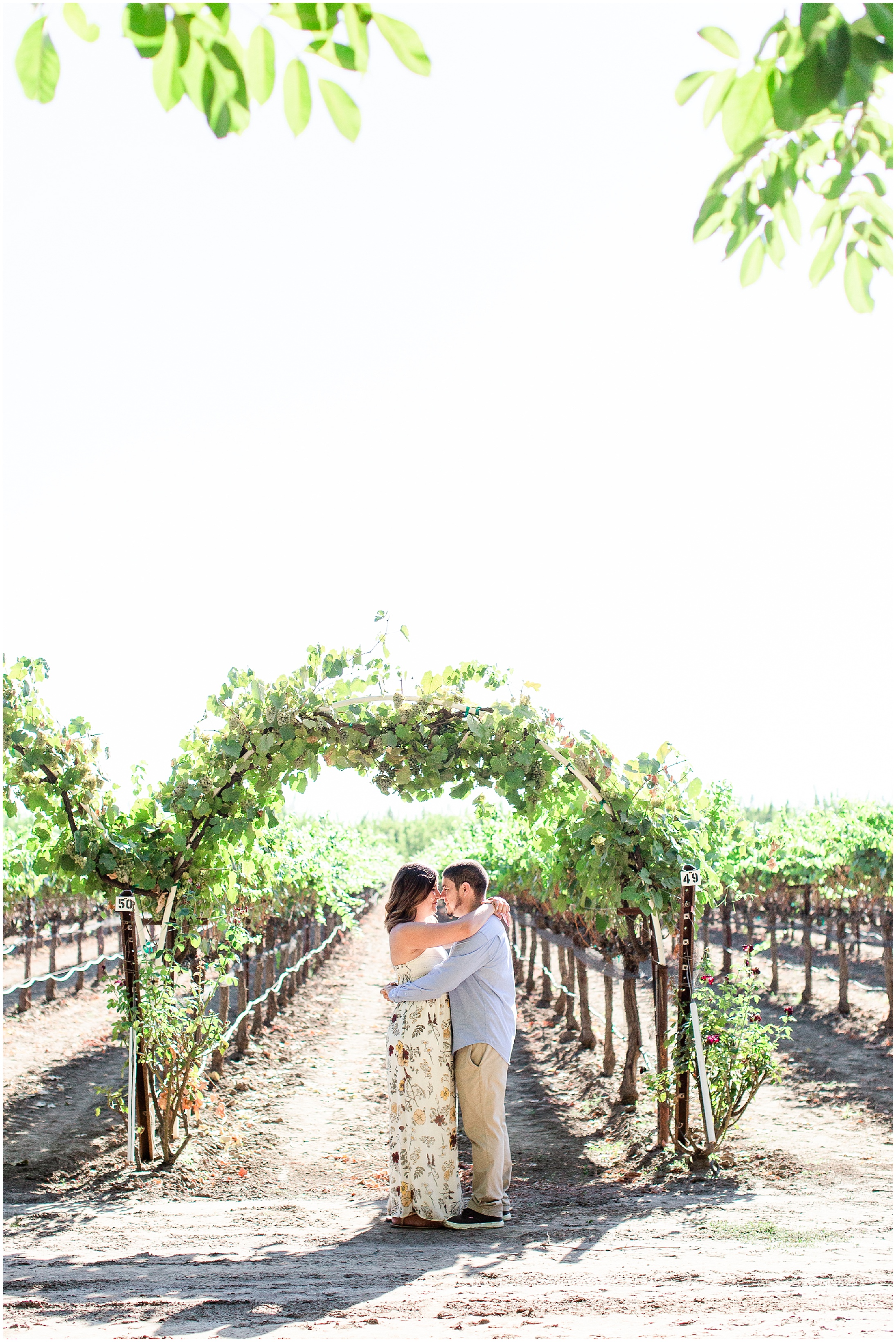 New Clairvaux Vineyard Arch Engagement Session Diana + Miguel