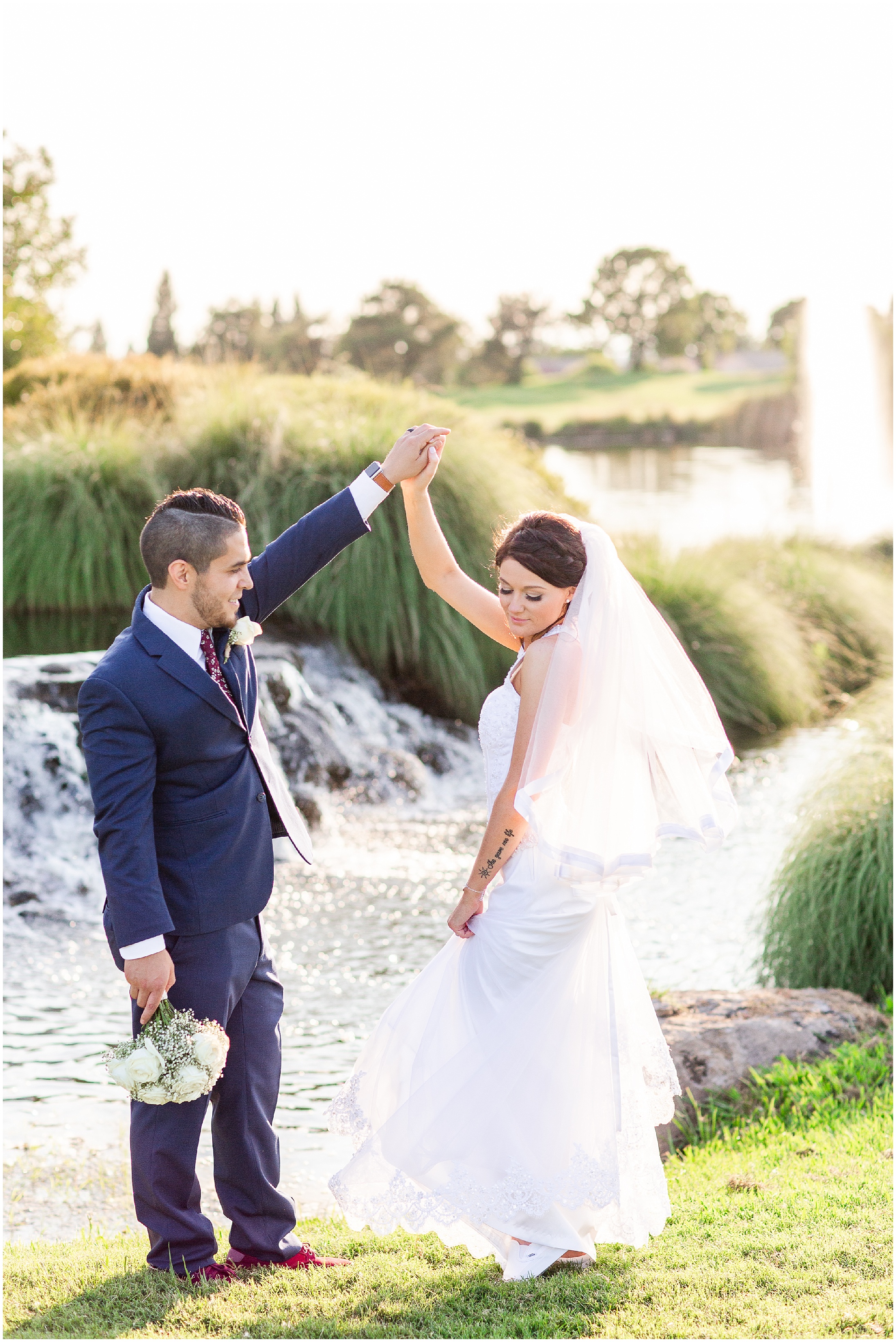 Bride and Groom Twirling in the Sunset Glow | Kalli + Madison