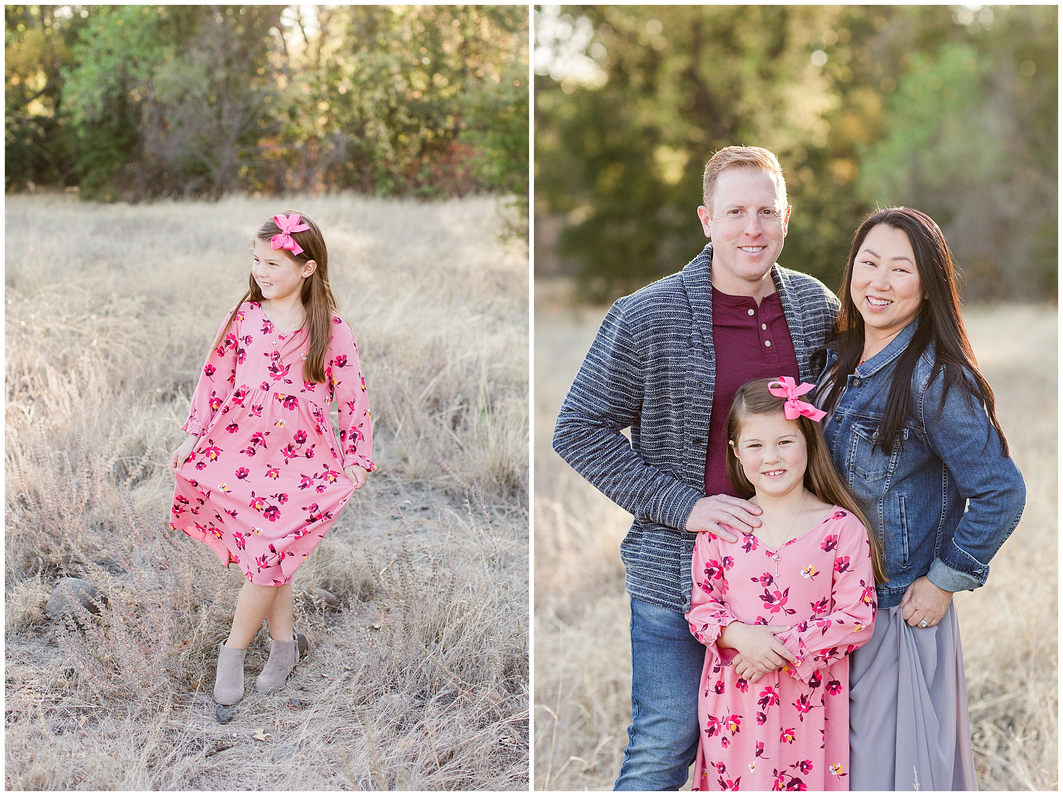 Sunset Family Session Grassy Fields Chico California,