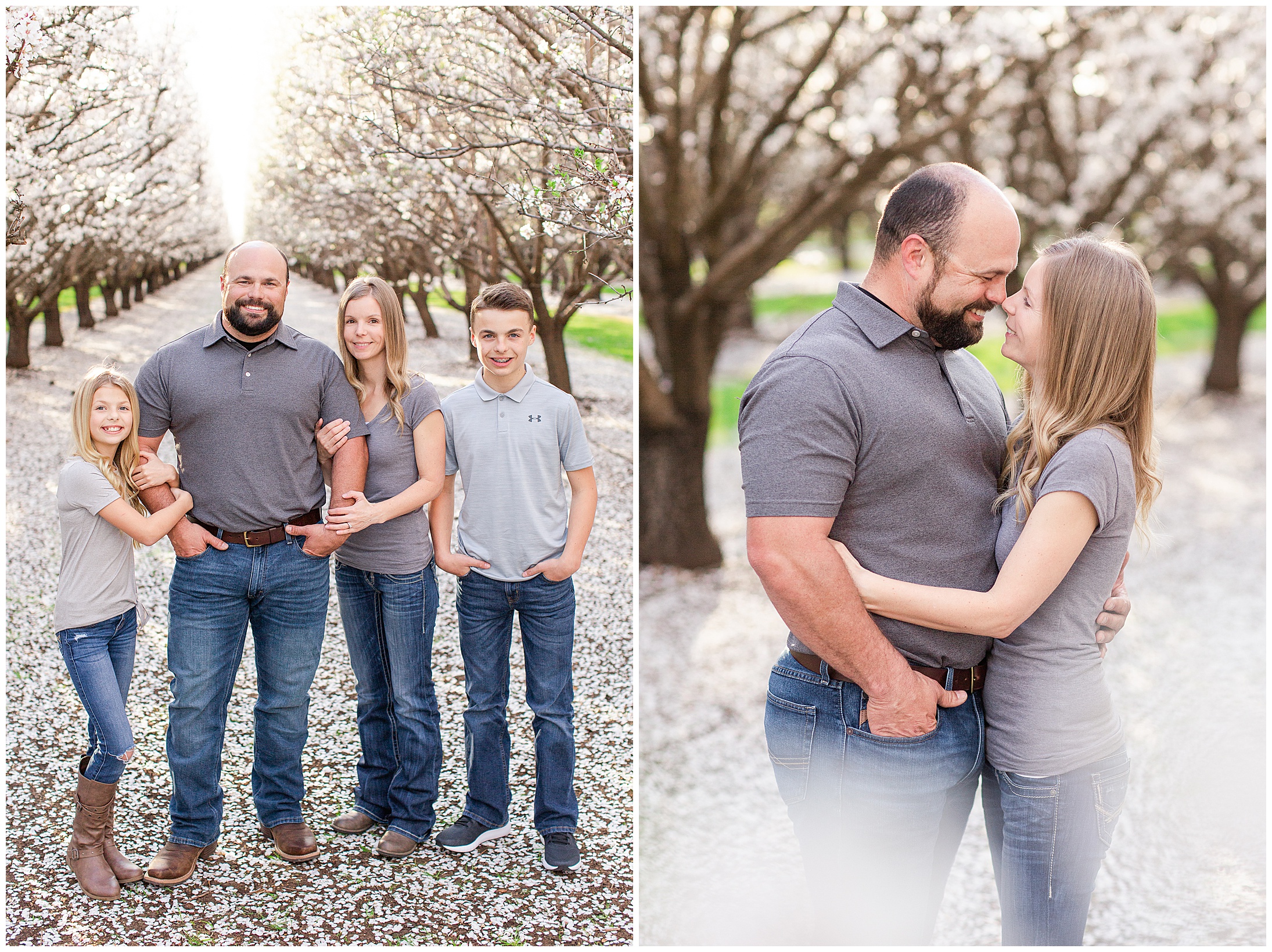 Spring Almond Blossom Family Session Jeans February,