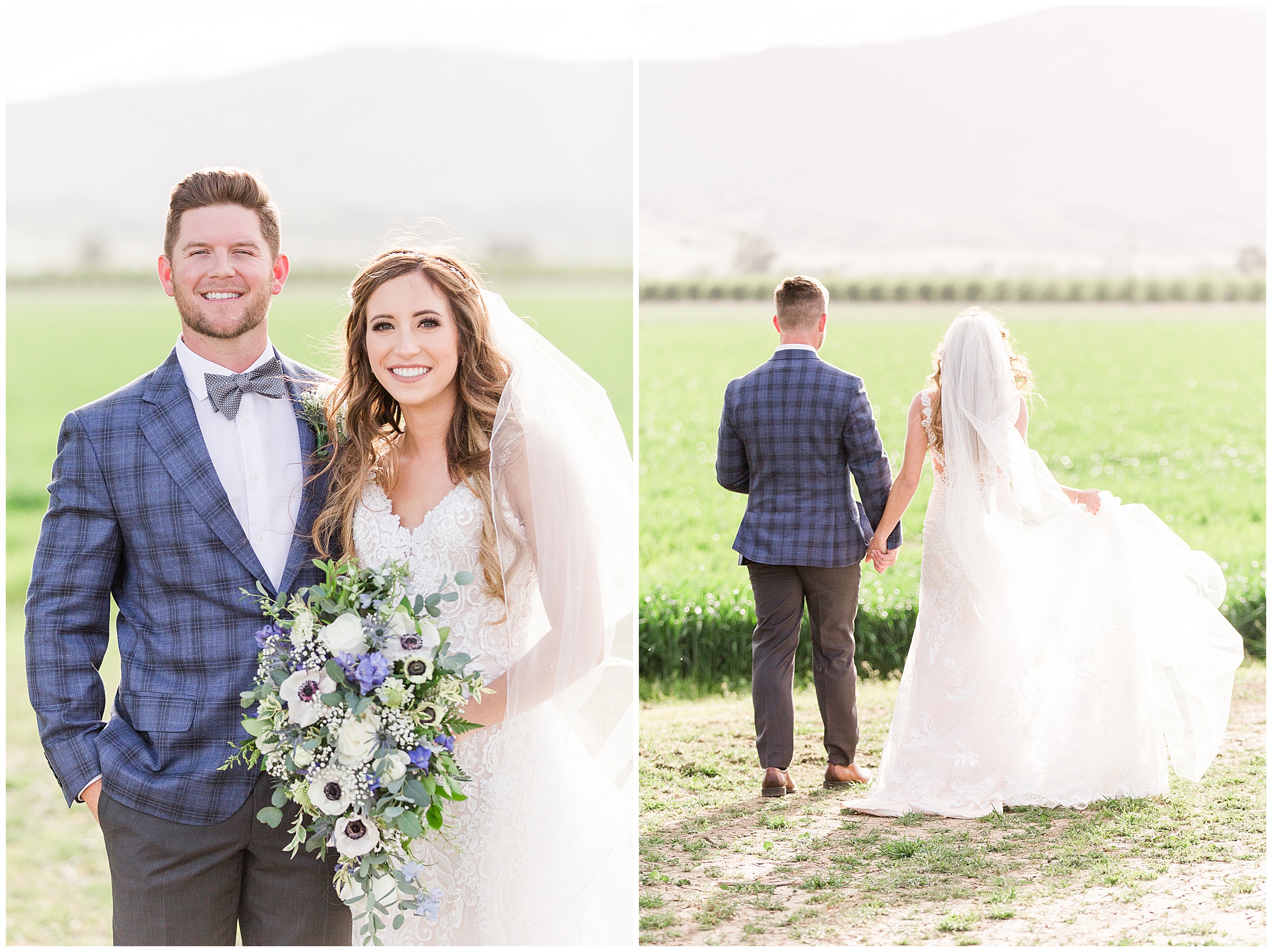 Historic Oakdale Ranch Wedding Esparto California Farm Anemone Bouquet Veil,
