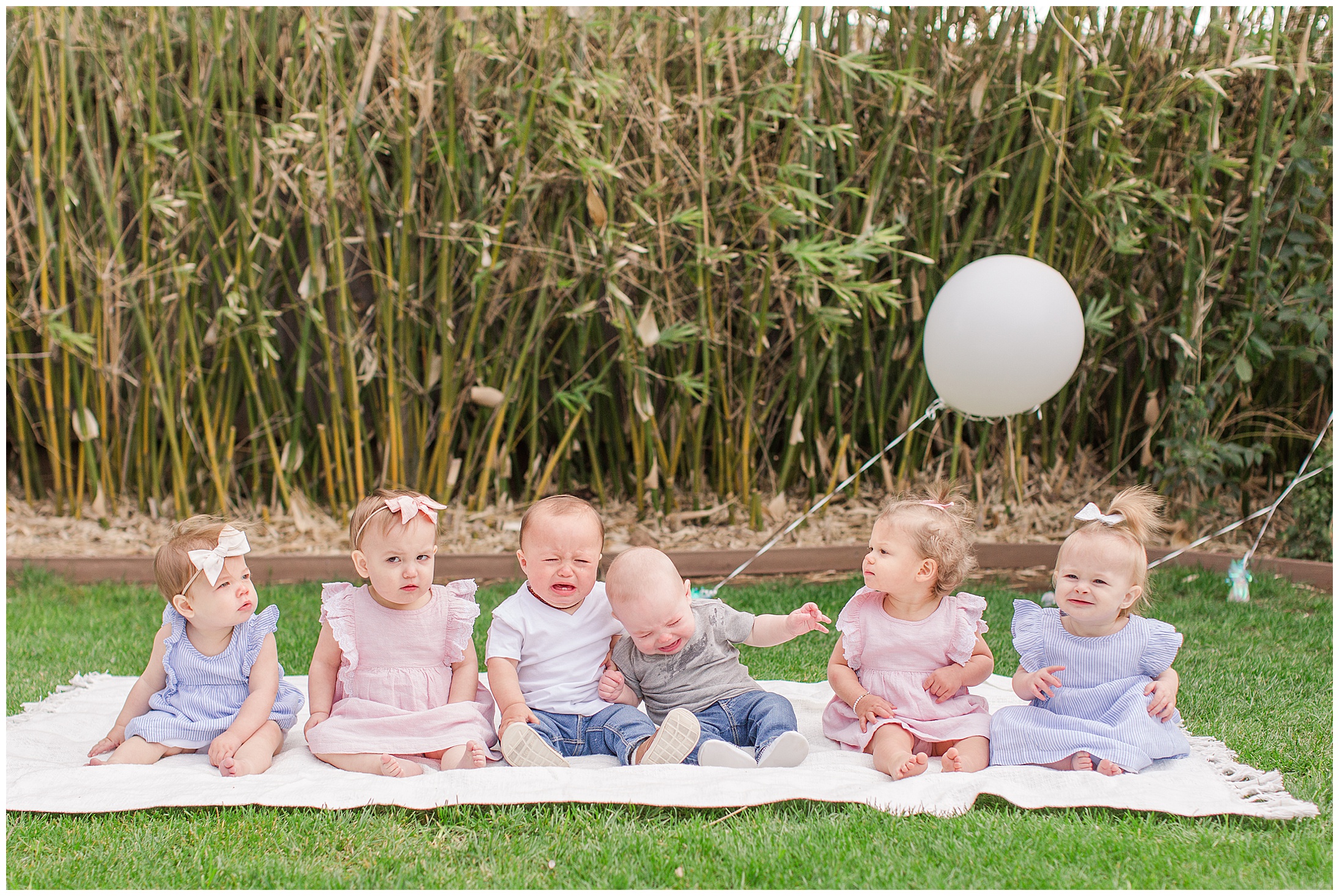 Girlfriends Babies Family Session One-year-old Mom Balloons Bows Mommy and Me,