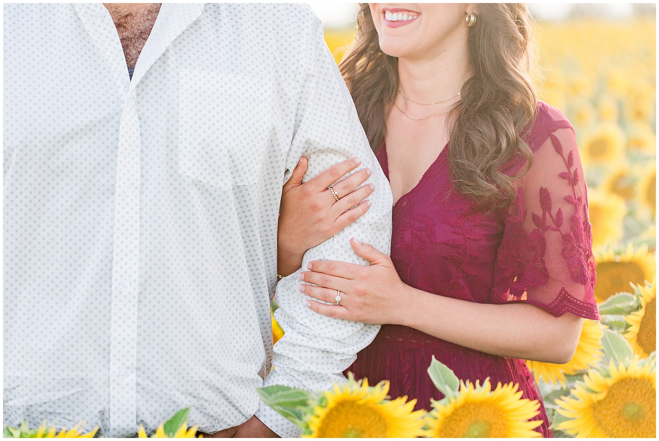 Willows Engagement Session Sunflowers Windmill Orchard Dog,