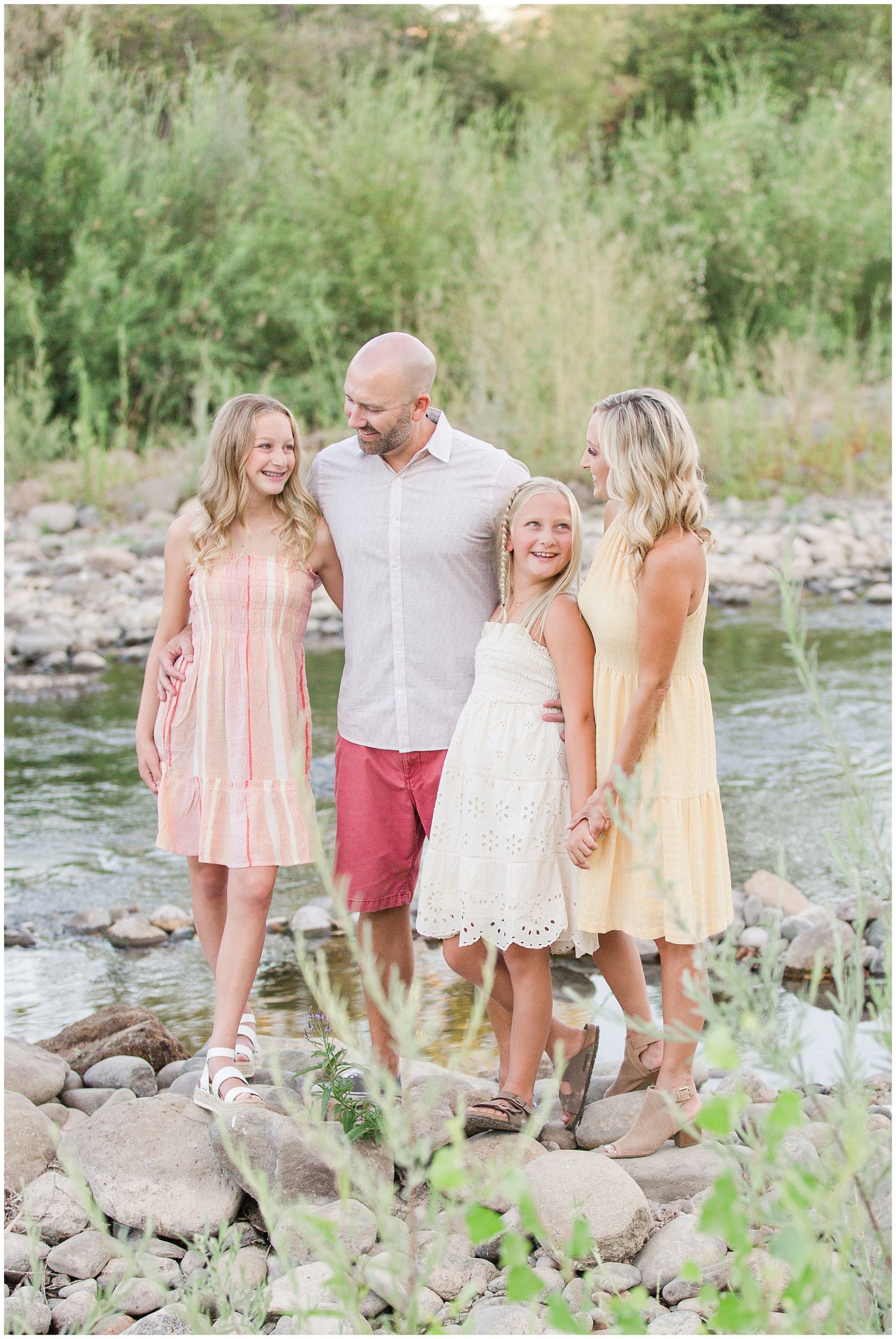 Family Laughing Creekside | Erin + Scott