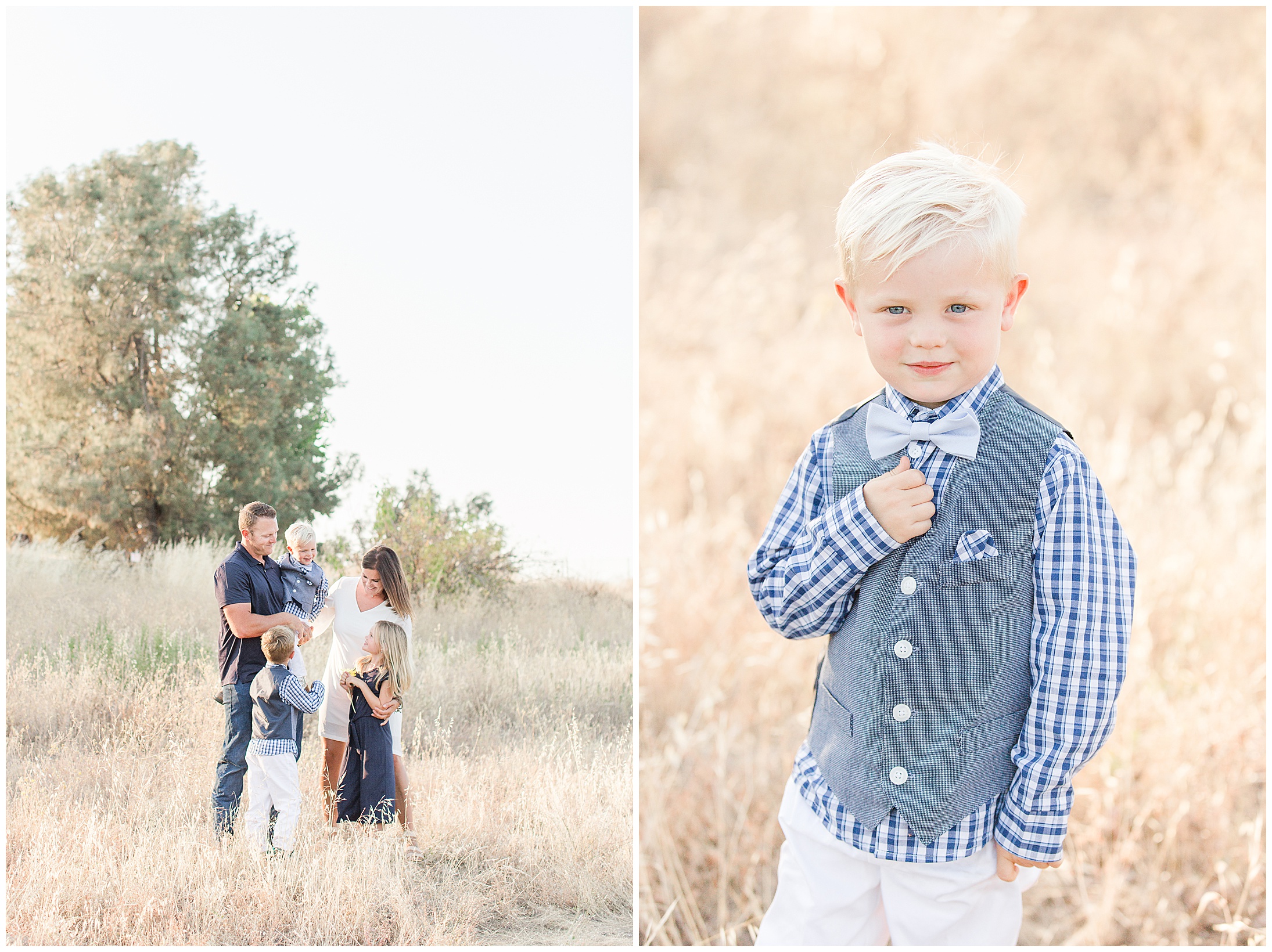Butte Creek Creekside Family Session Chico CA Bowtie Sunflower,
