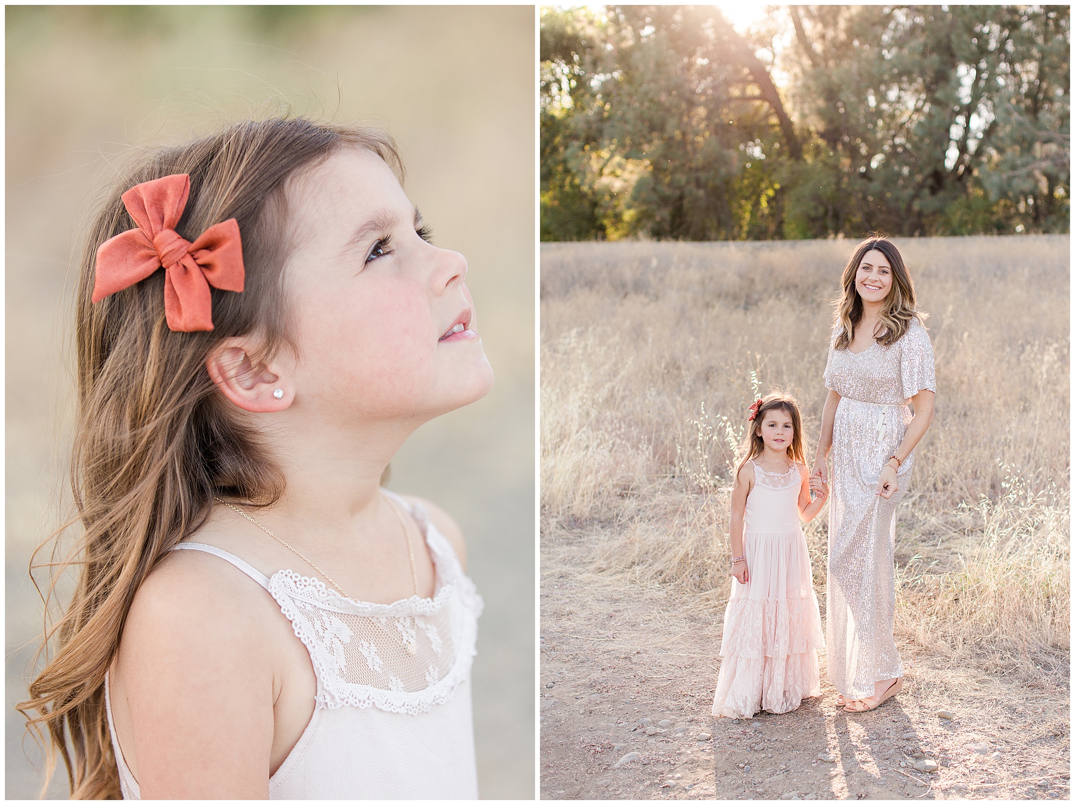 Creekside Fall Family Portraits Chico CA Sequin Dress,