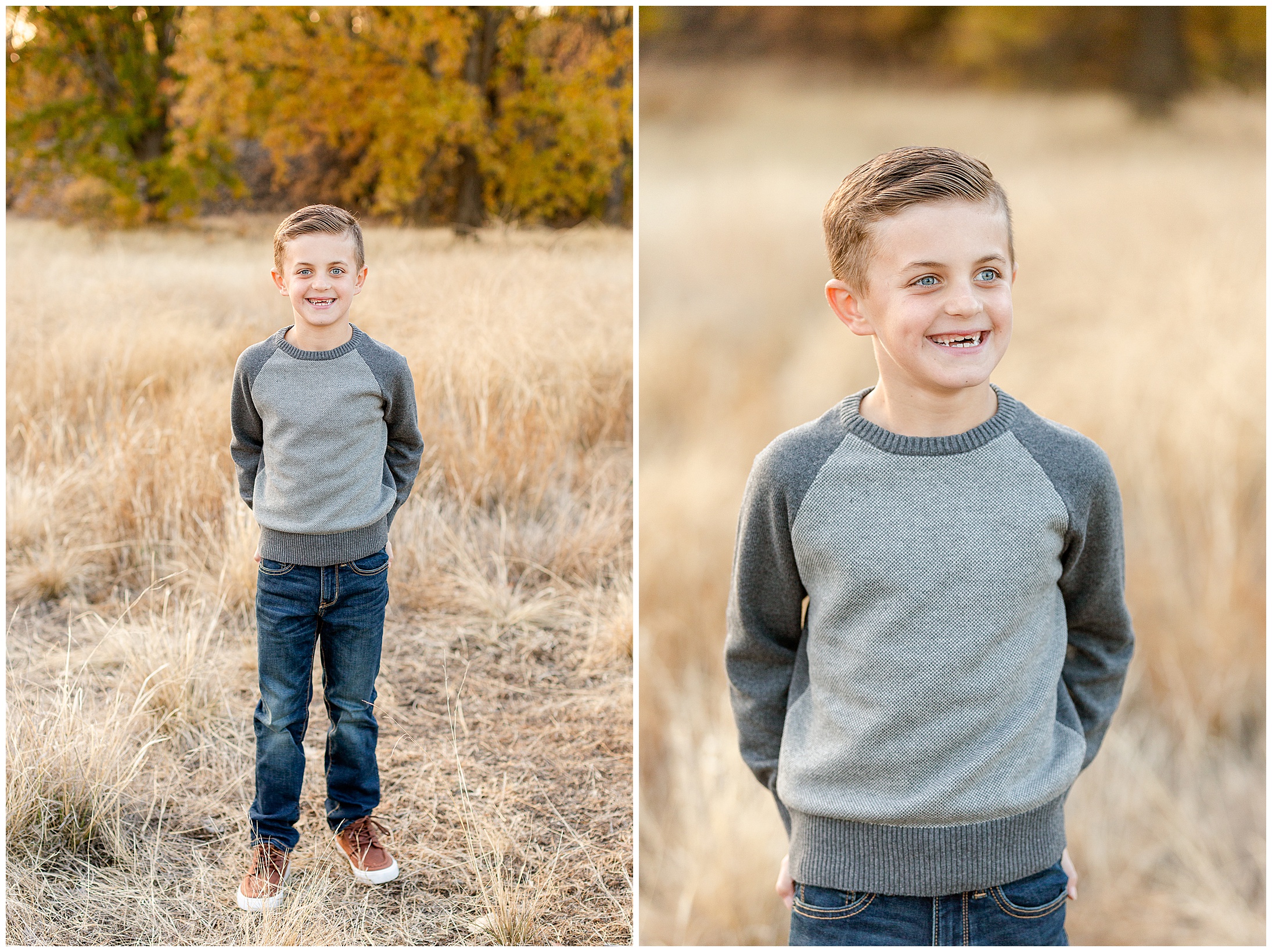 Grass Field Chico CA Family Session Fall,
