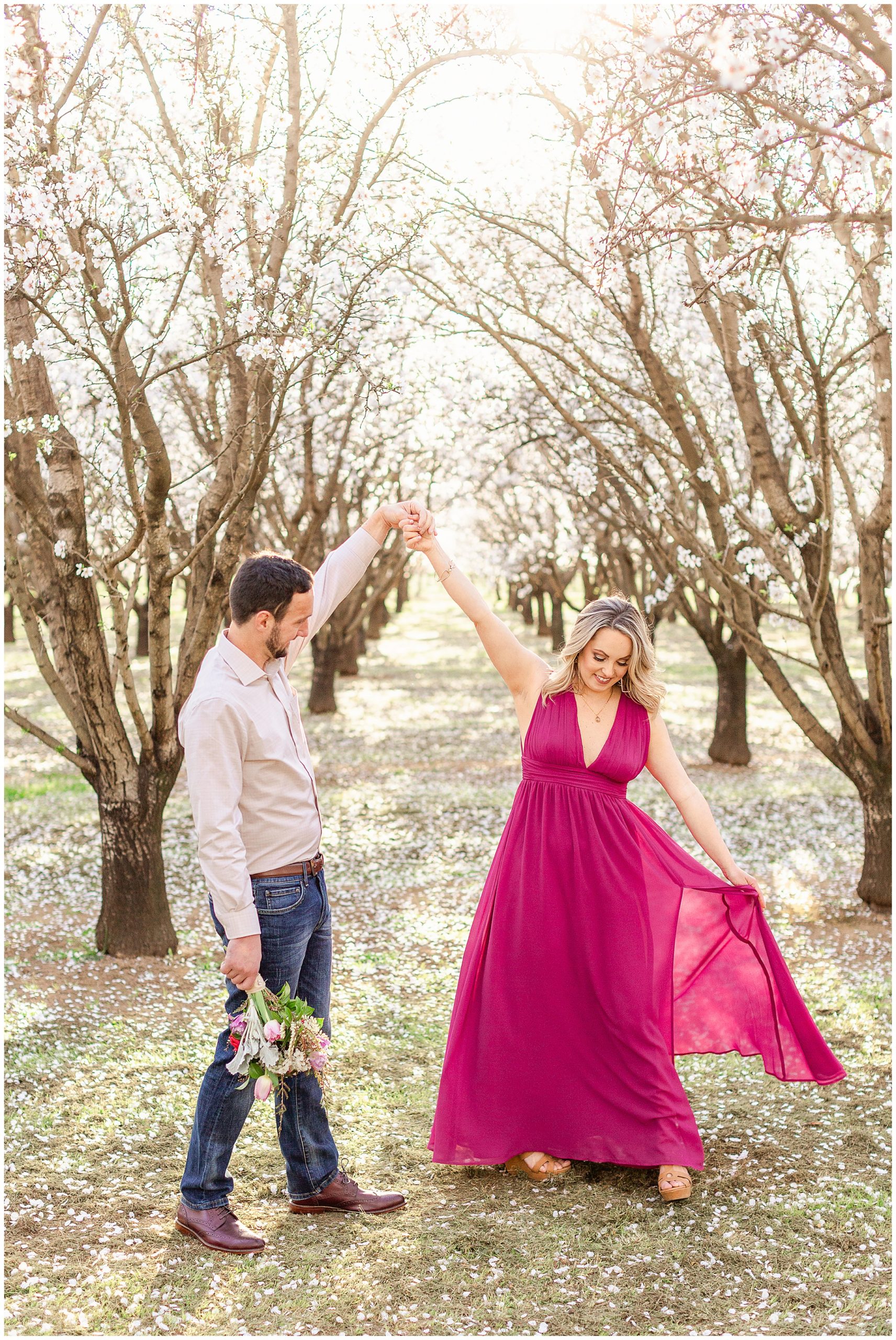 Dancing in the Almond Blossoms | Tara + Jesse