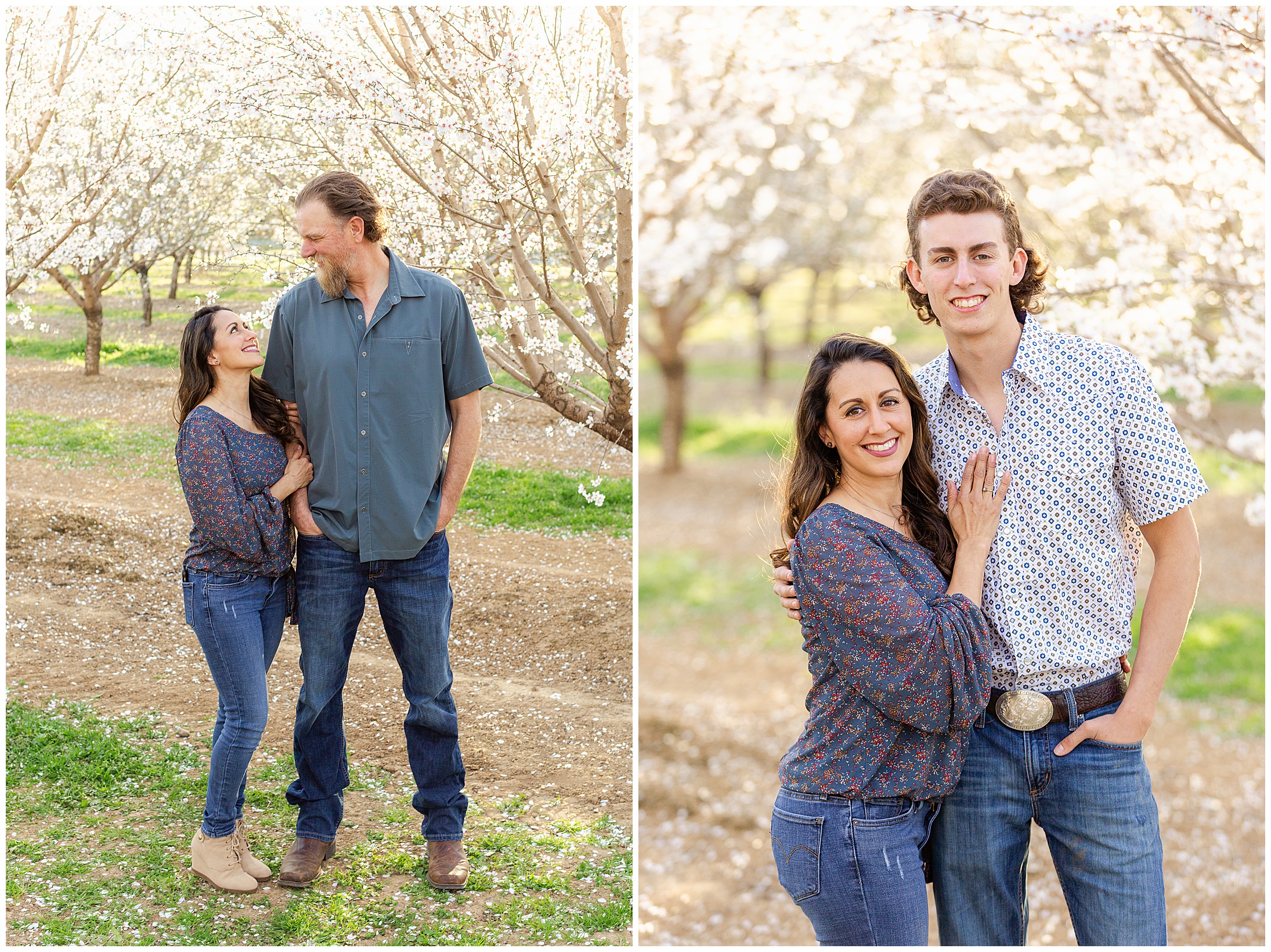 Almond Blossoms Extended Family Session February Dogs Barn,