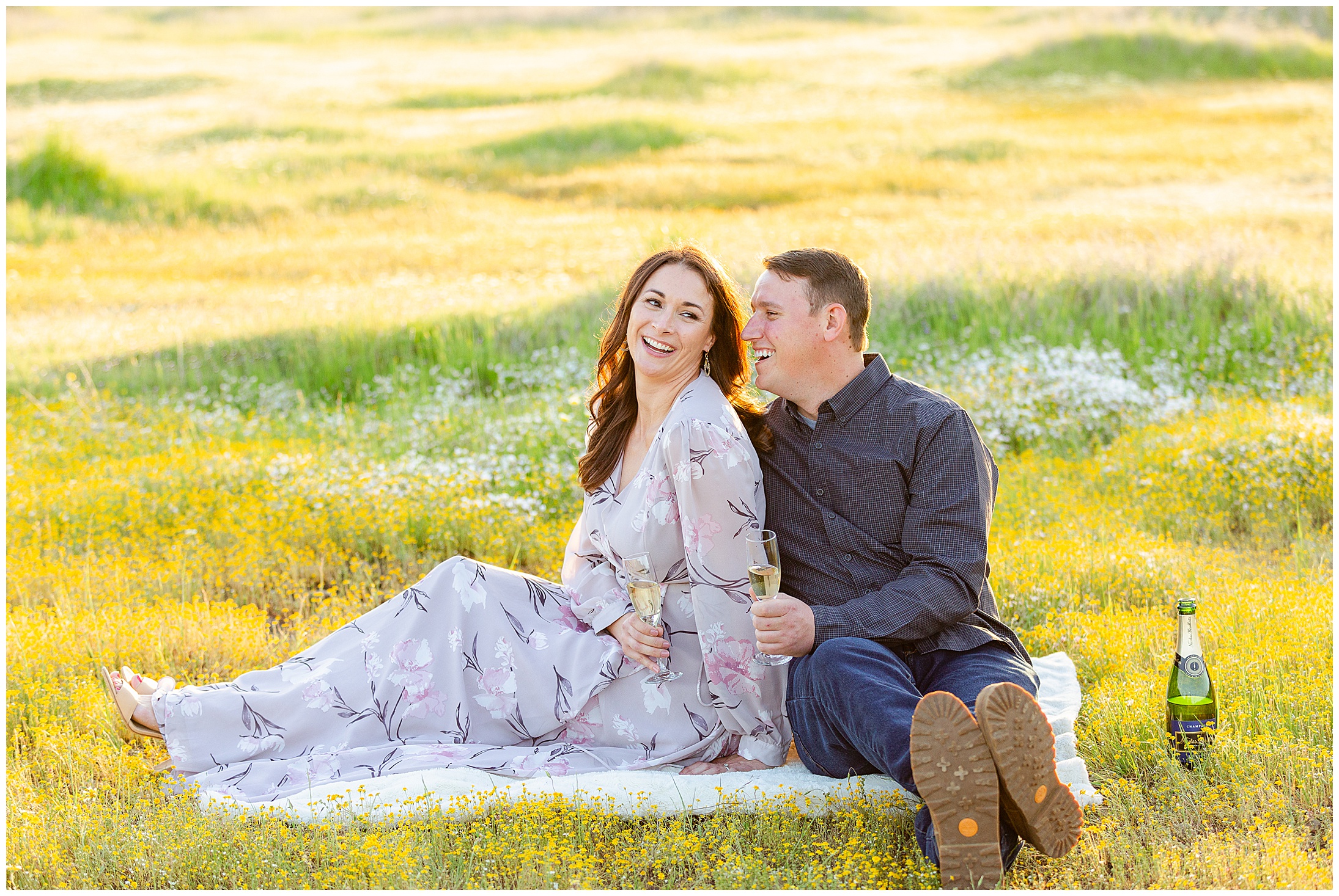 Upper Bidwell Park Engagement Session Chico CA Champagne Blanket,