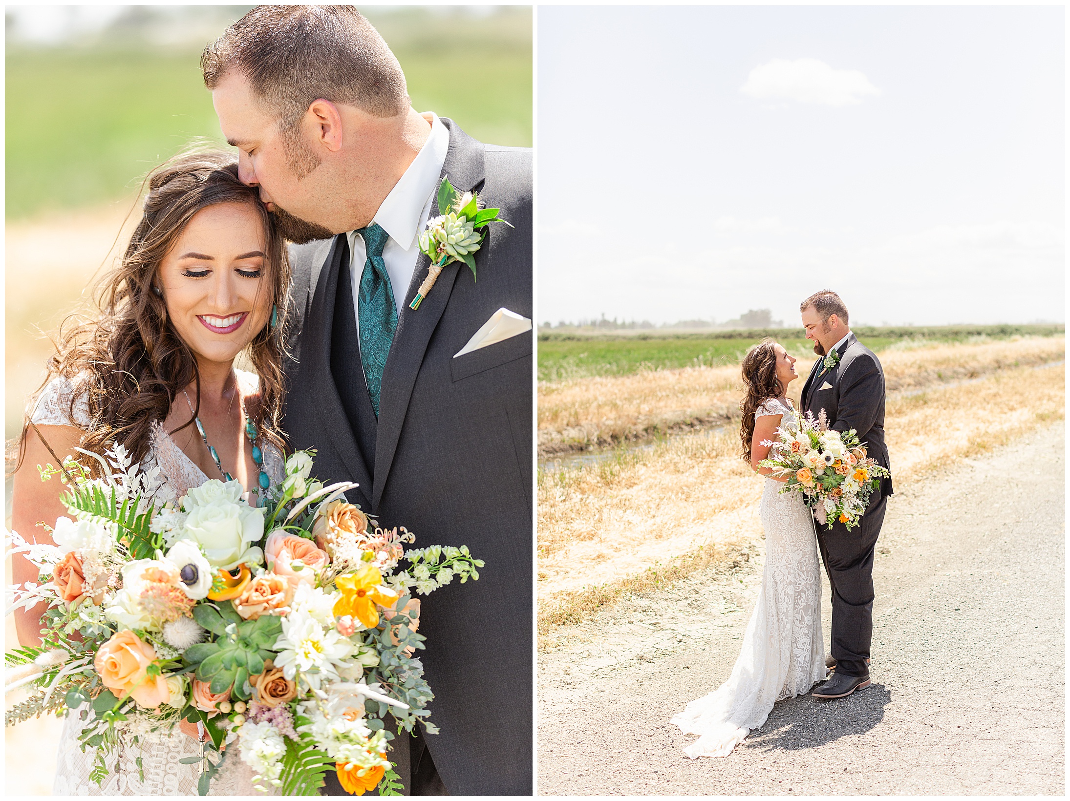 Private Estate Dairy Farm Country Wedding Willows CA Peacock Teal Dresses Cowboy Boots Horse Dog,