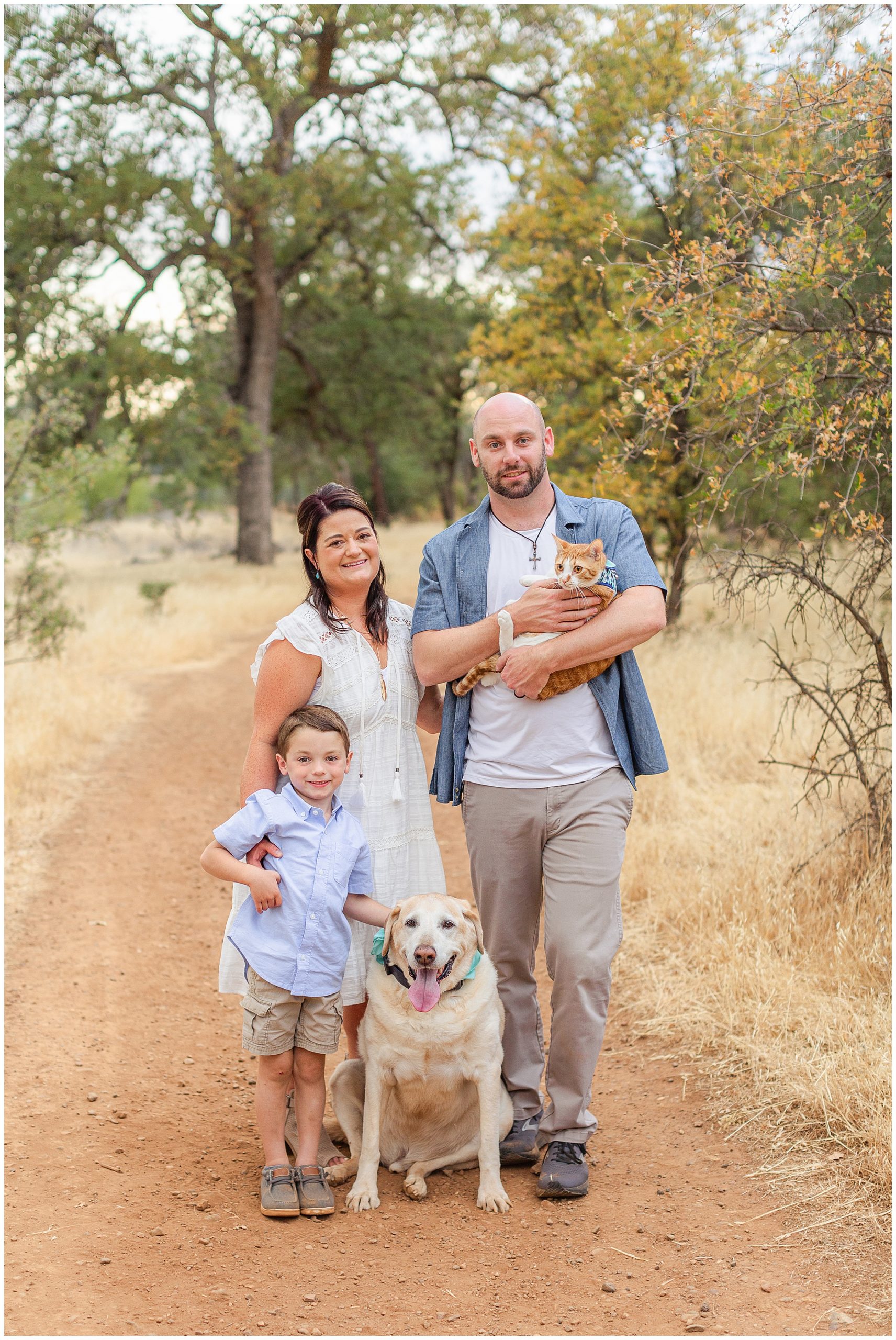 Upper Bidwell Park Family Session with Dog and Cat | Hope + Ed