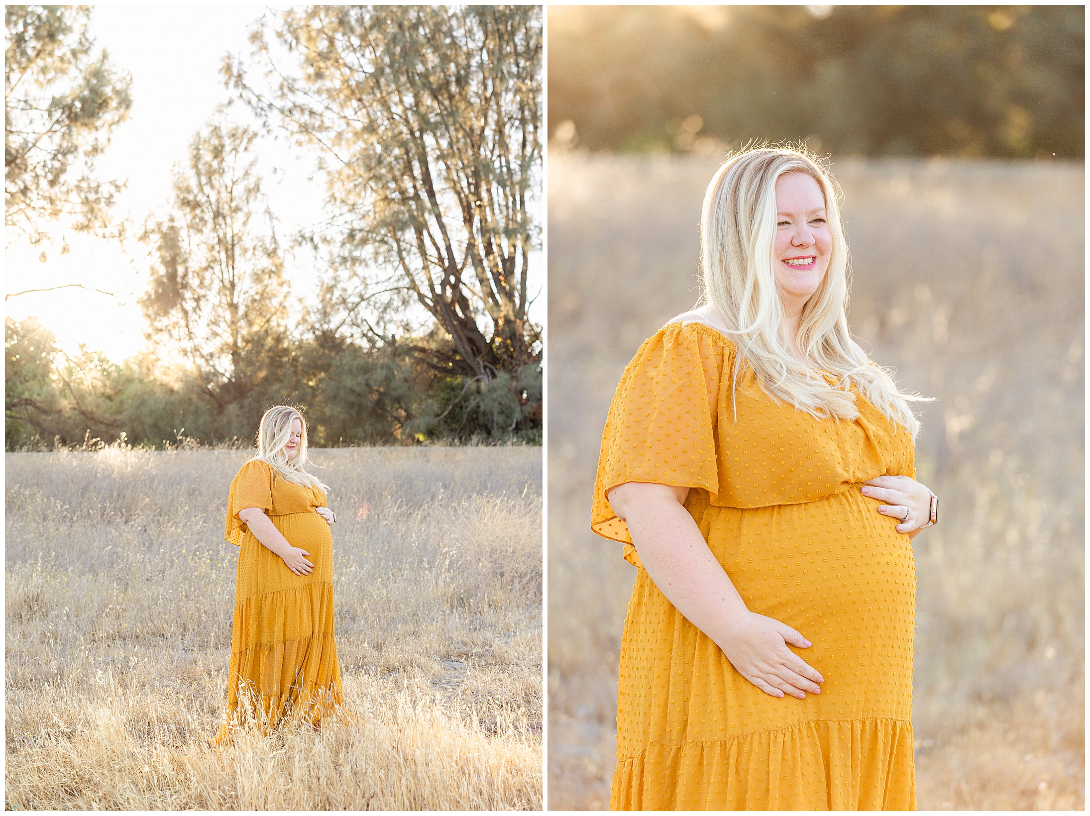 Creekside Maternity Butte Creek Chico CA Mustard Yellow Dress,