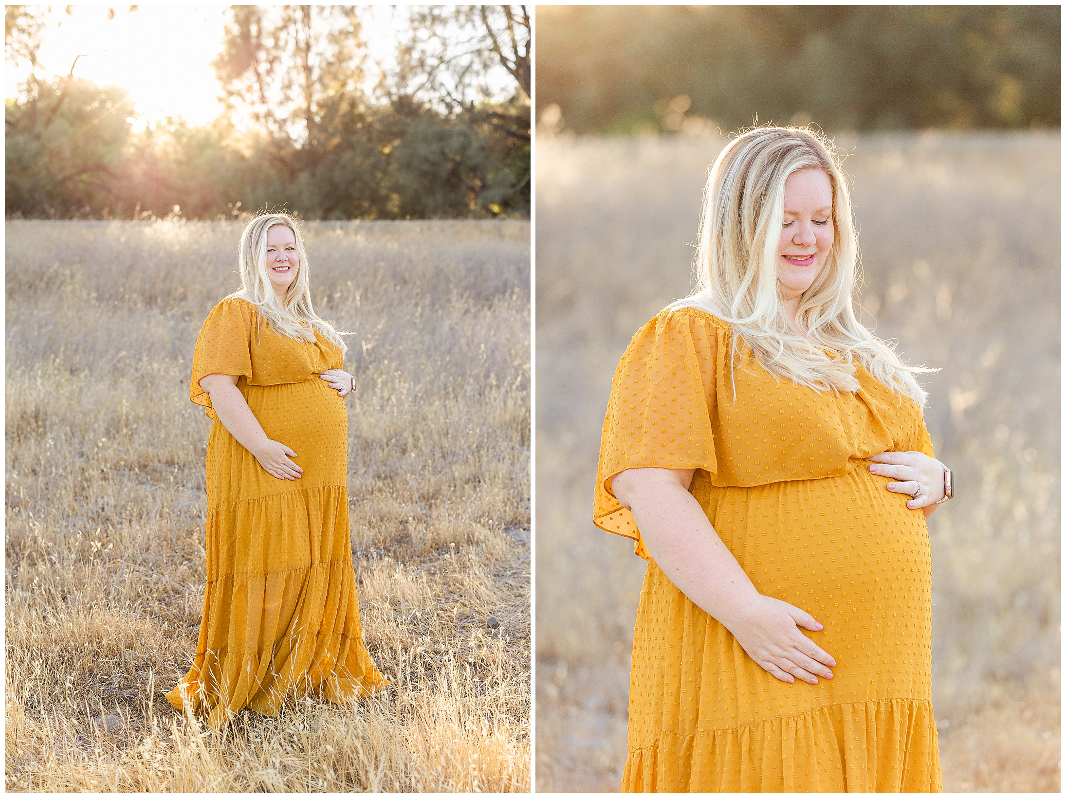 Creekside Maternity Butte Creek Chico CA Mustard Yellow Dress,
