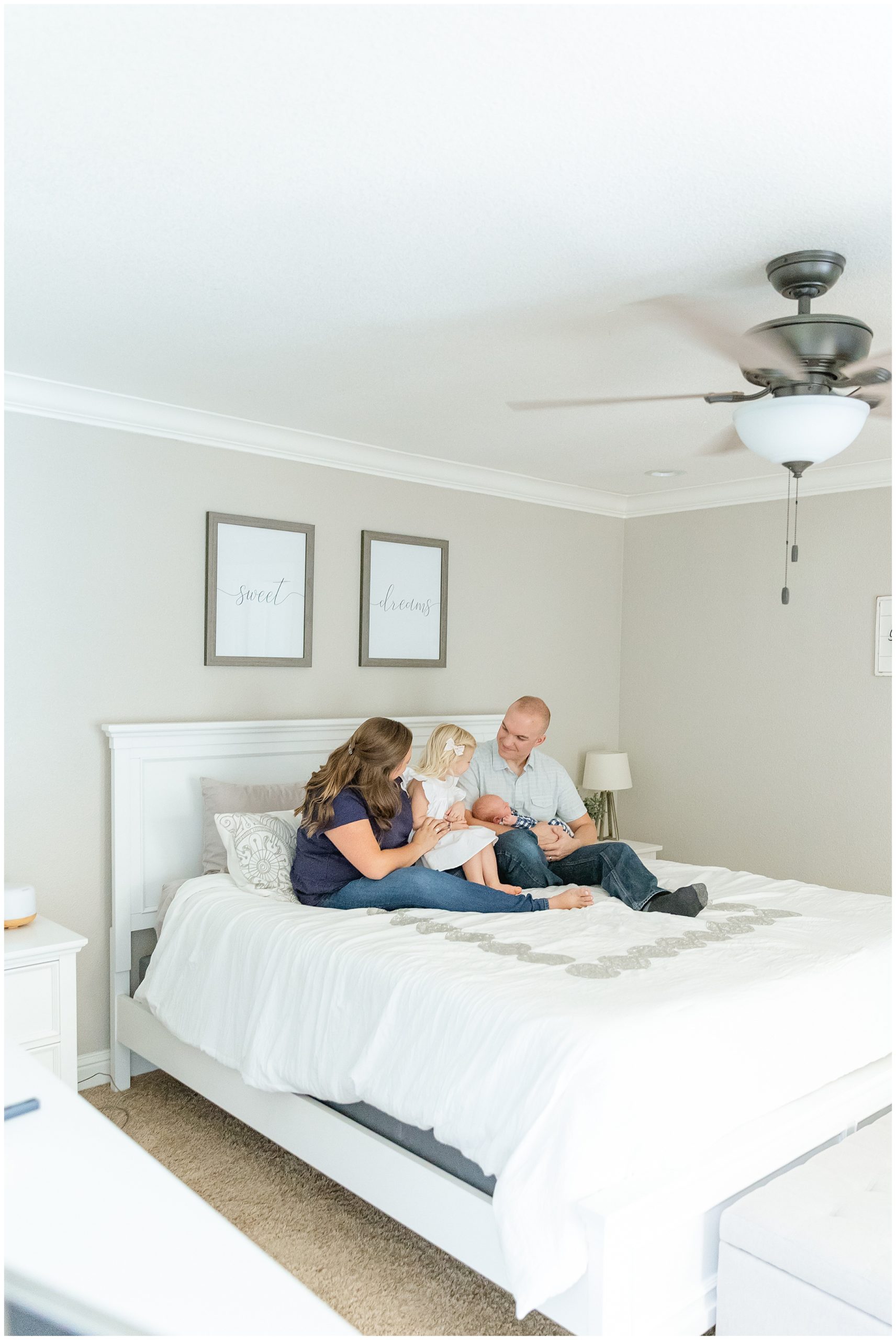 In Home Lifestyle Session Family in Master Room | Brooke + Jack