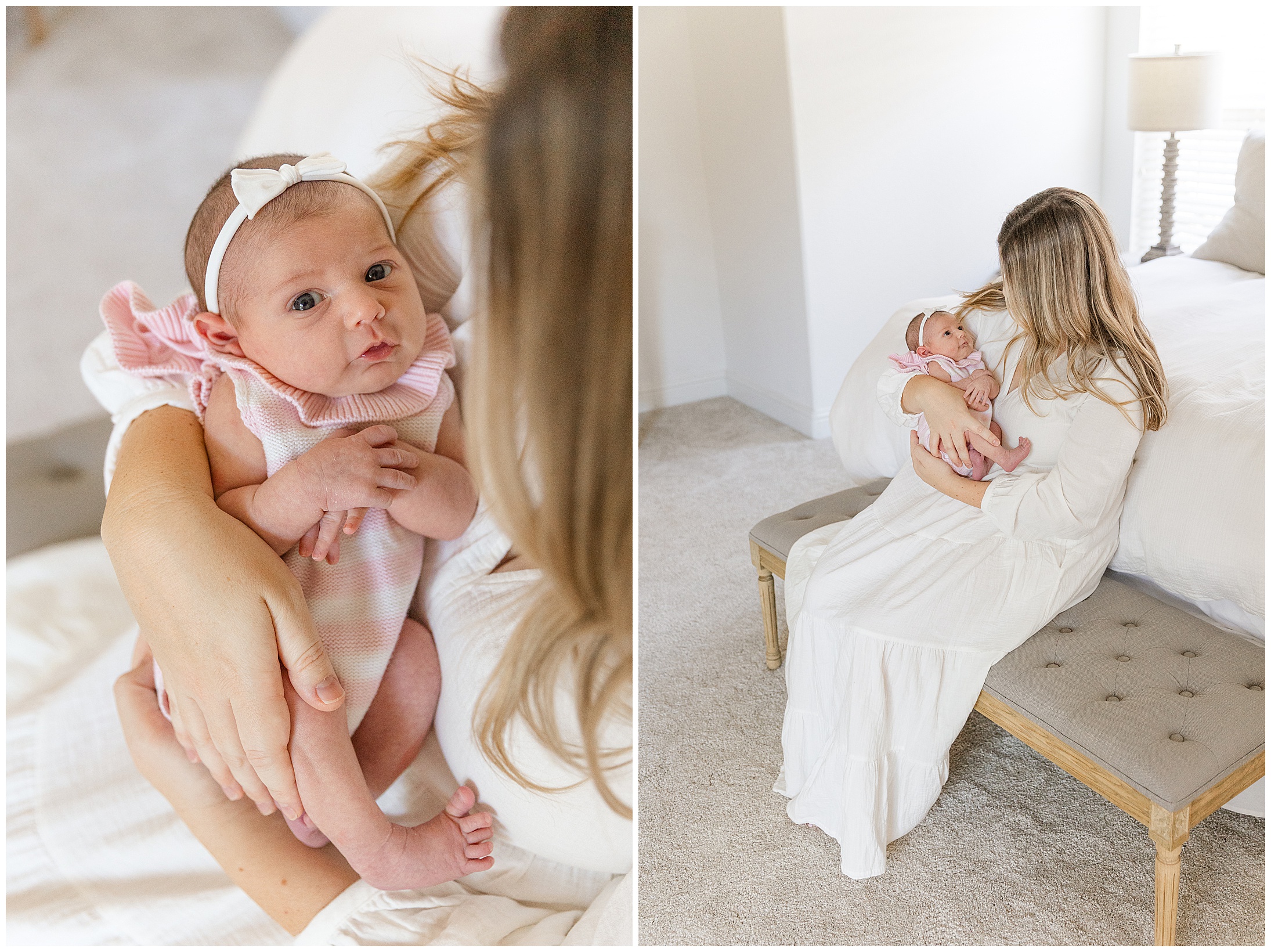 In Home Newborn Lifestyle Session Chico CA Sisters Baby Girl,