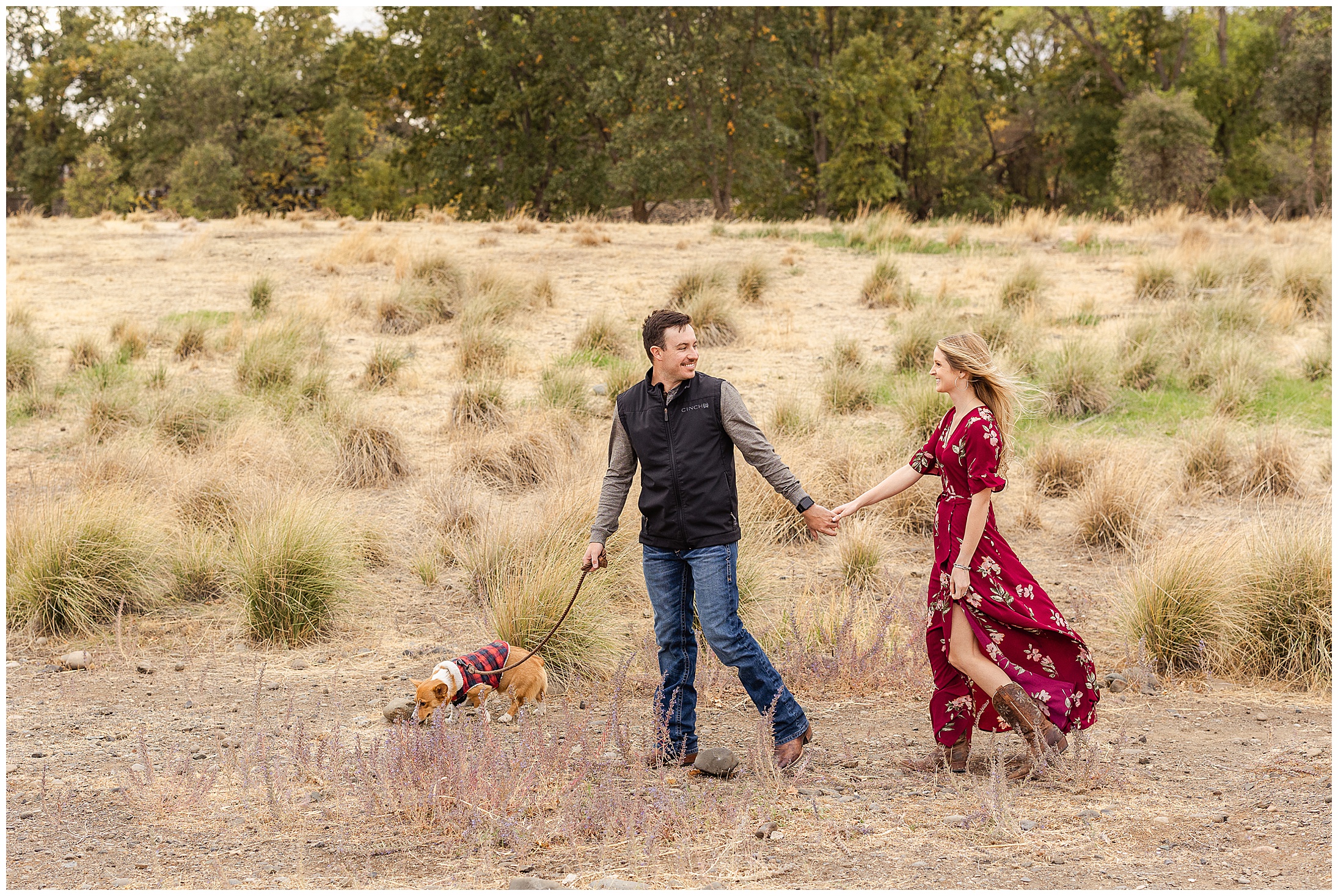 Grass Field Mini Sessions Chico CA Family Dog Parents Hat Dress Sisters,