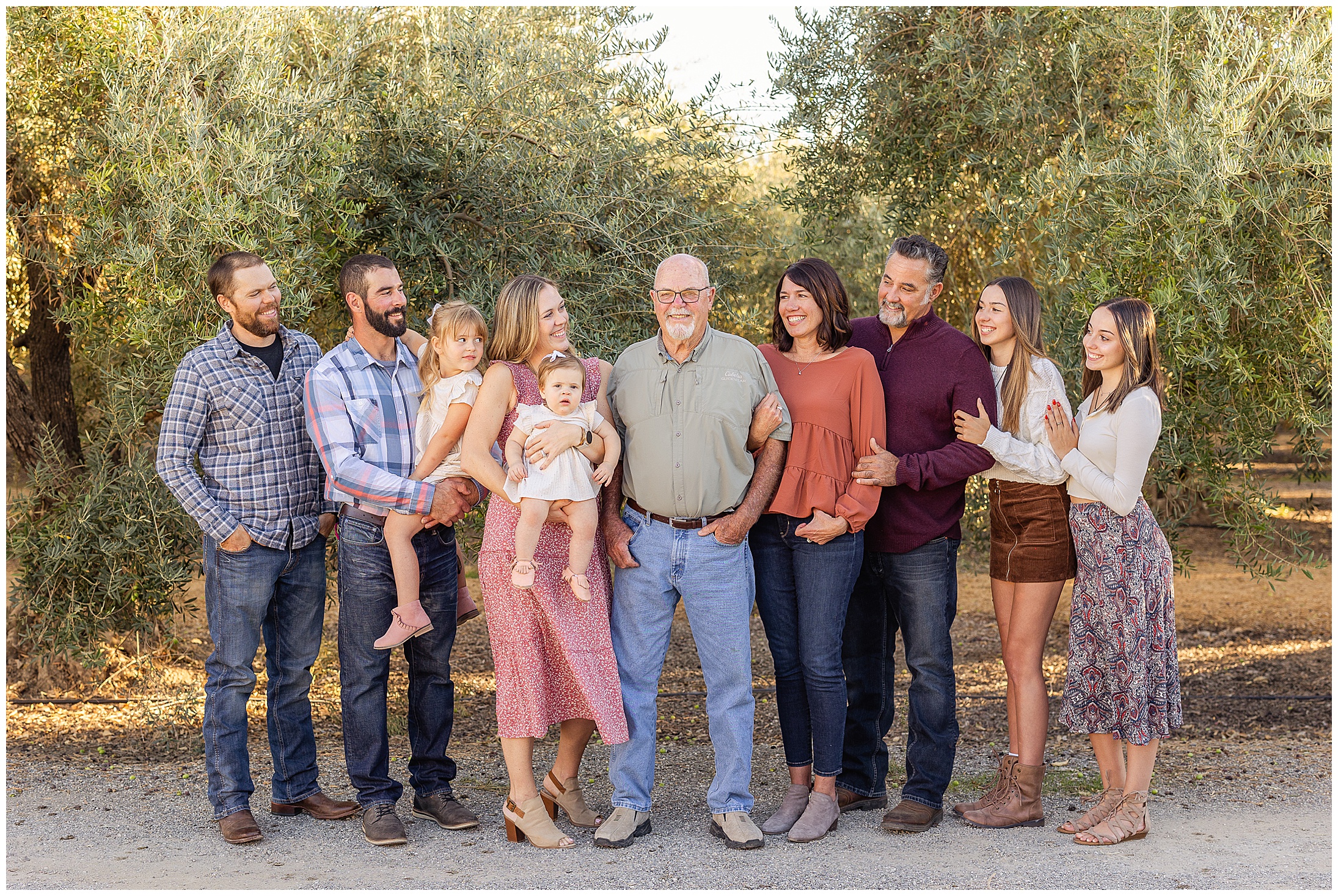 Large Extended Family in Father's Olive Orchard | Darrell + Family