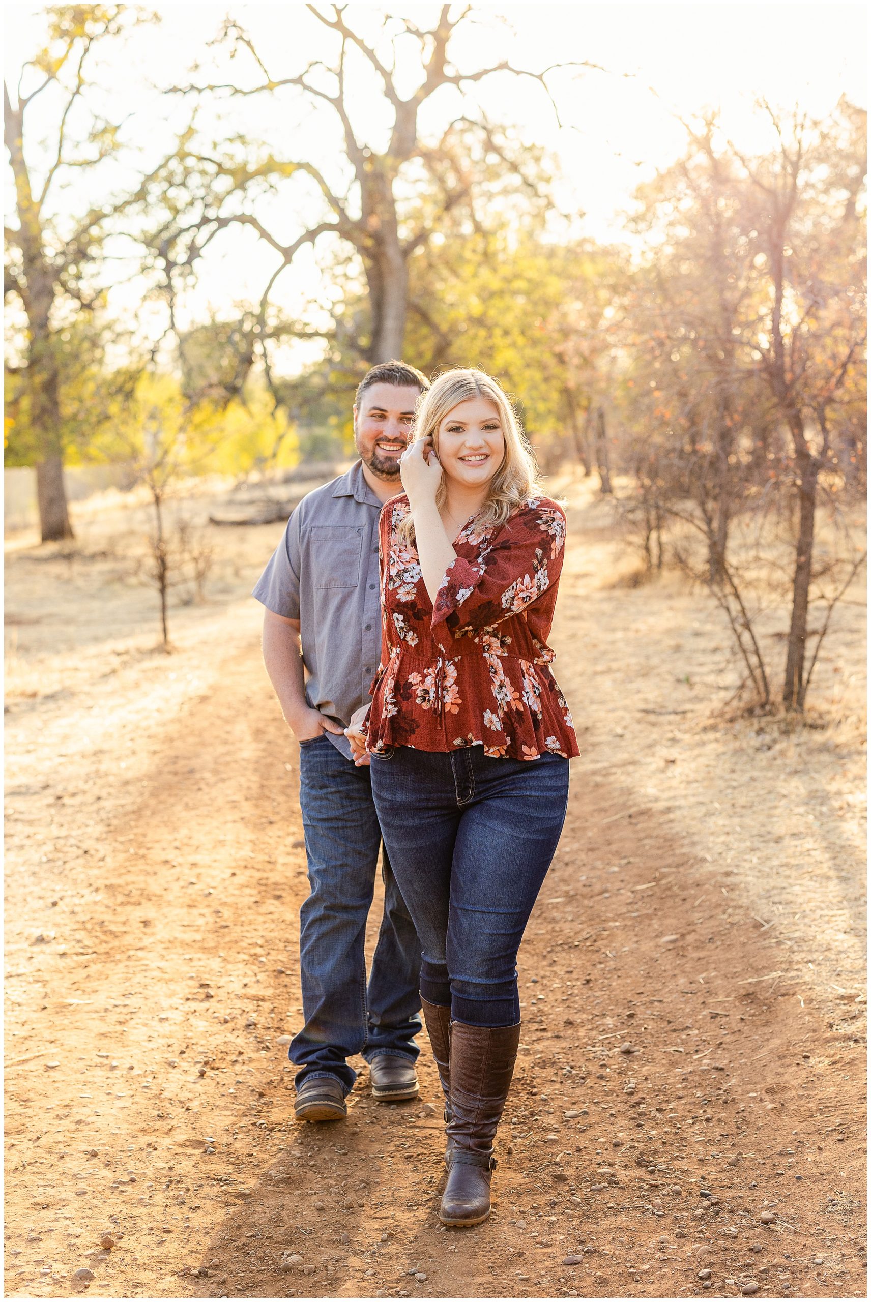 Upper Bidwell Park Engagement Session Chico CA Trail Fall September Yellow Flowers_0003.jpg