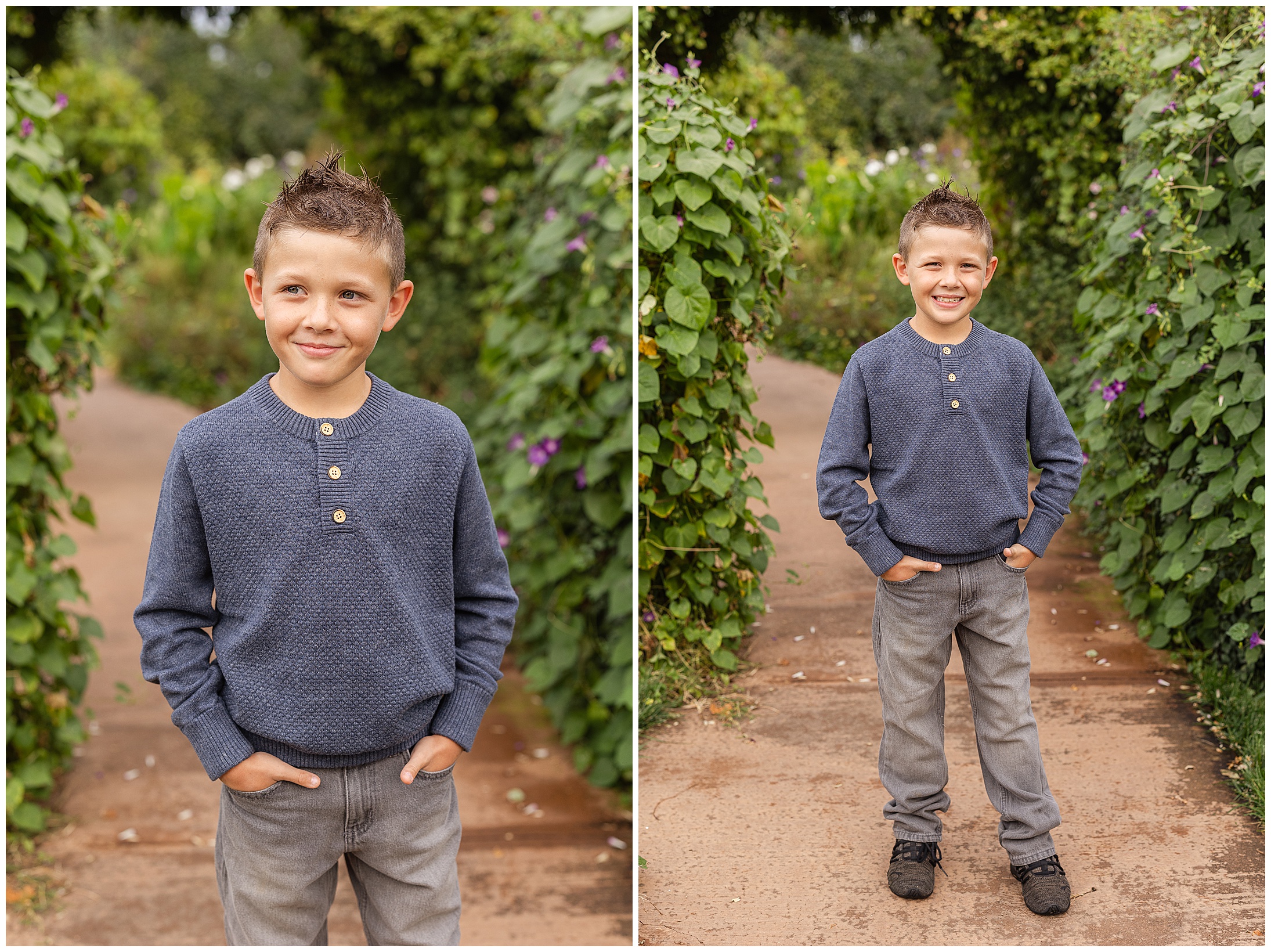 White Ranch Events Family Session Garden Willow Tree Barn Blue,