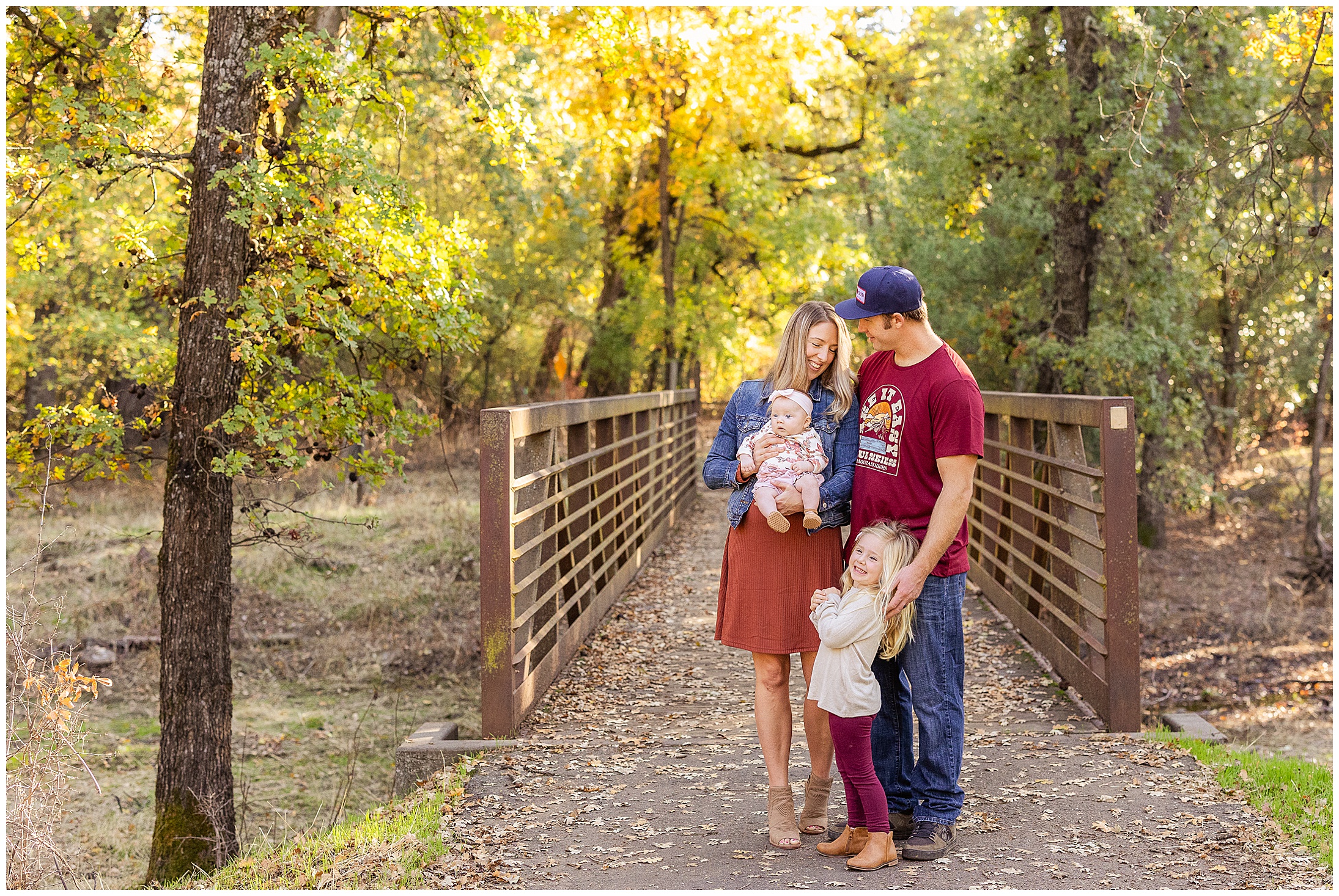Lower Bidwell Park Family Session Sisters Bridge Fall October,