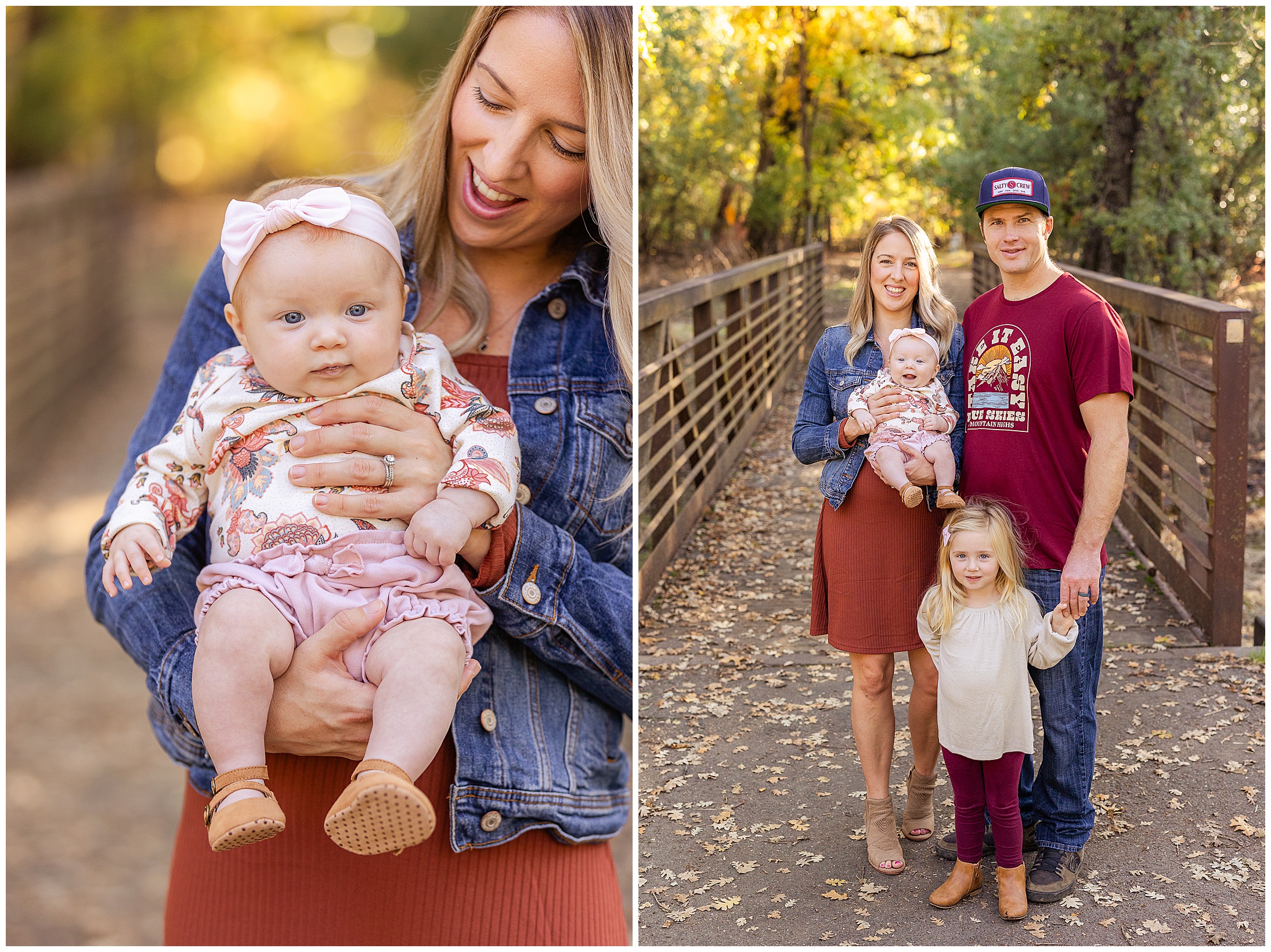 Lower Bidwell Park Family Session Sisters Bridge Fall October,