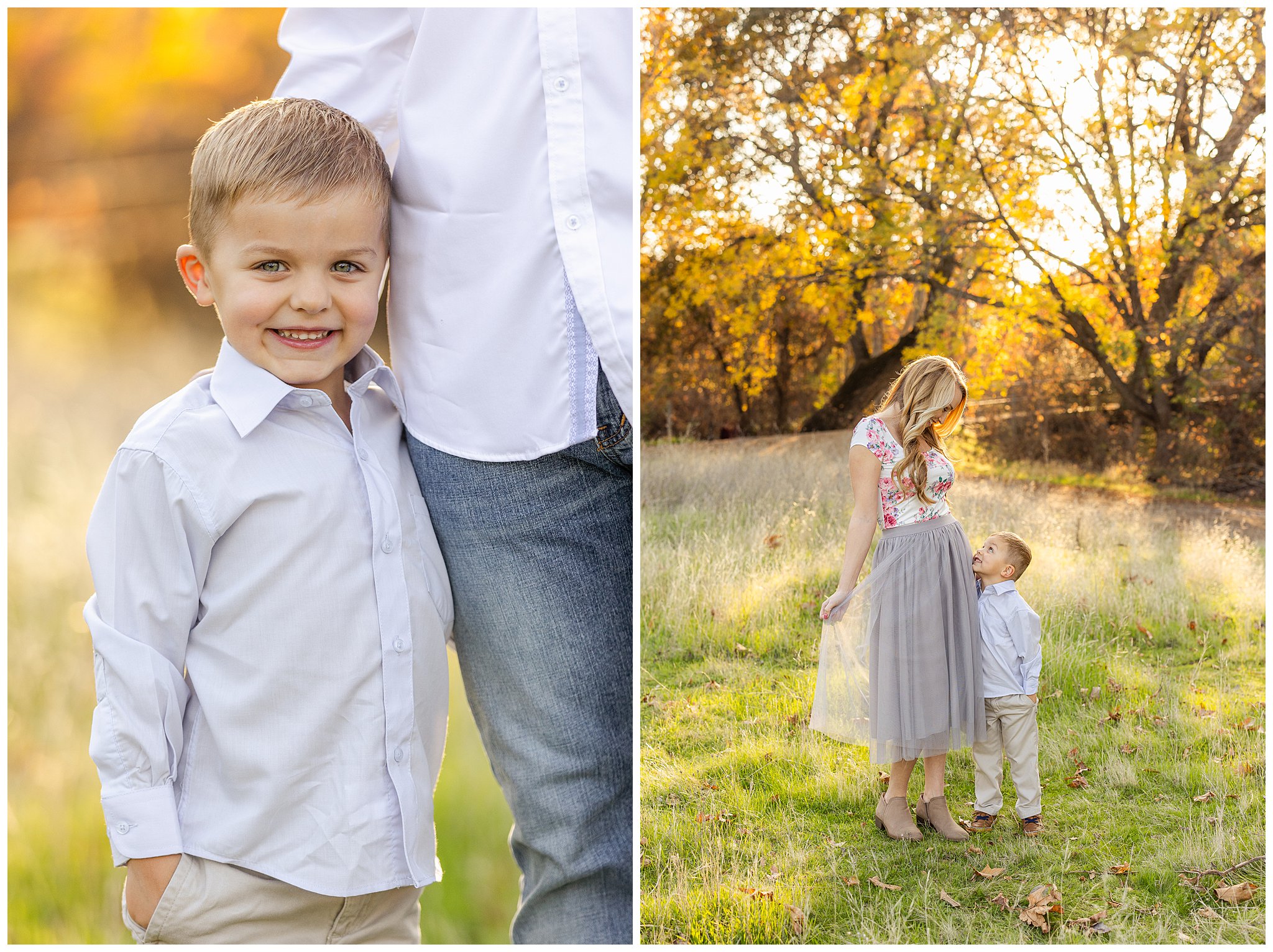 Bidwell Park Golf Course Family Session Fall November Light Pastels,