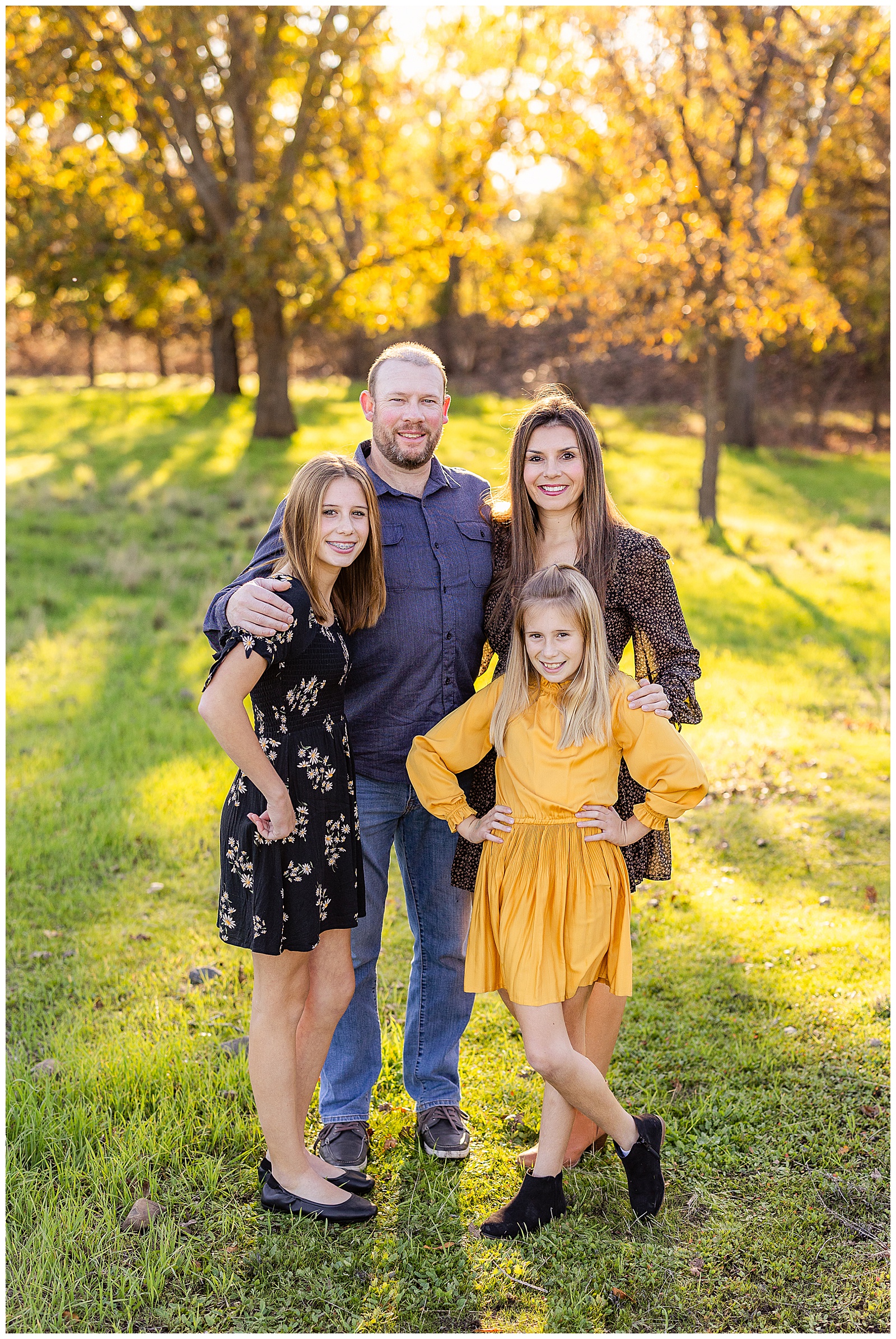 Grass Field Fall Mini Session Family November Green Grass Holiday Christmas Cards,