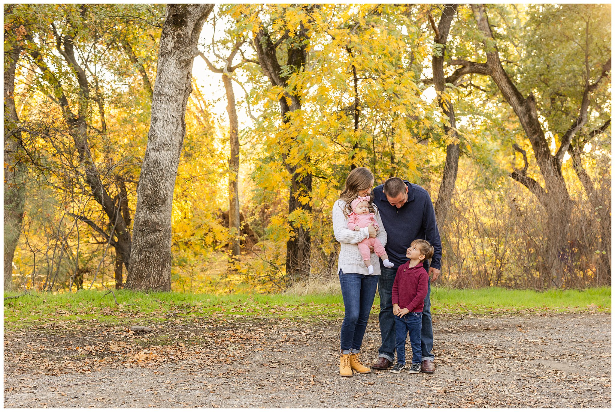 Upper Bidwell Park Chico CA Family Session Fall November Holiday Cards,