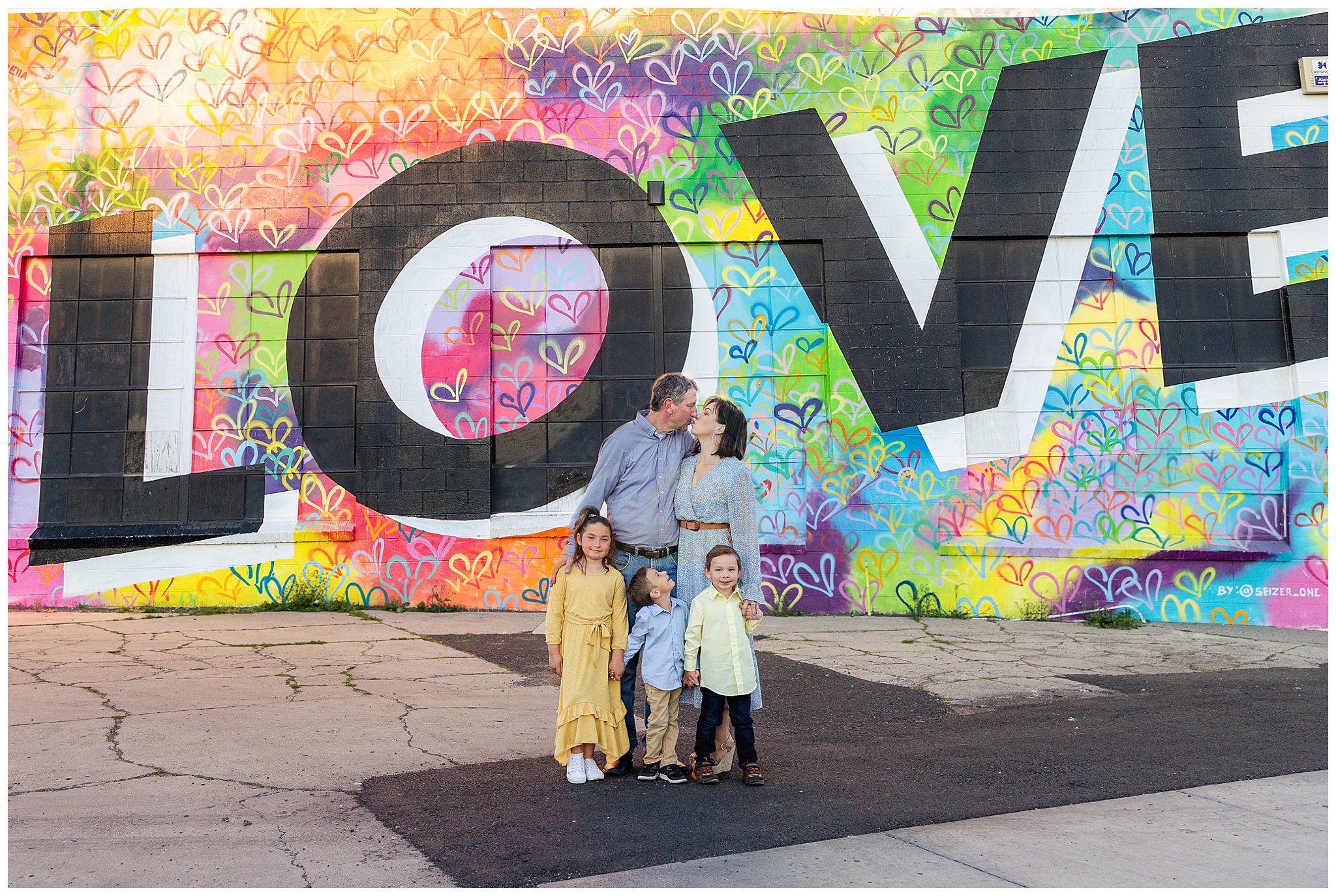 Lulus Love Mural Chico CA Family Session Adoption Story,