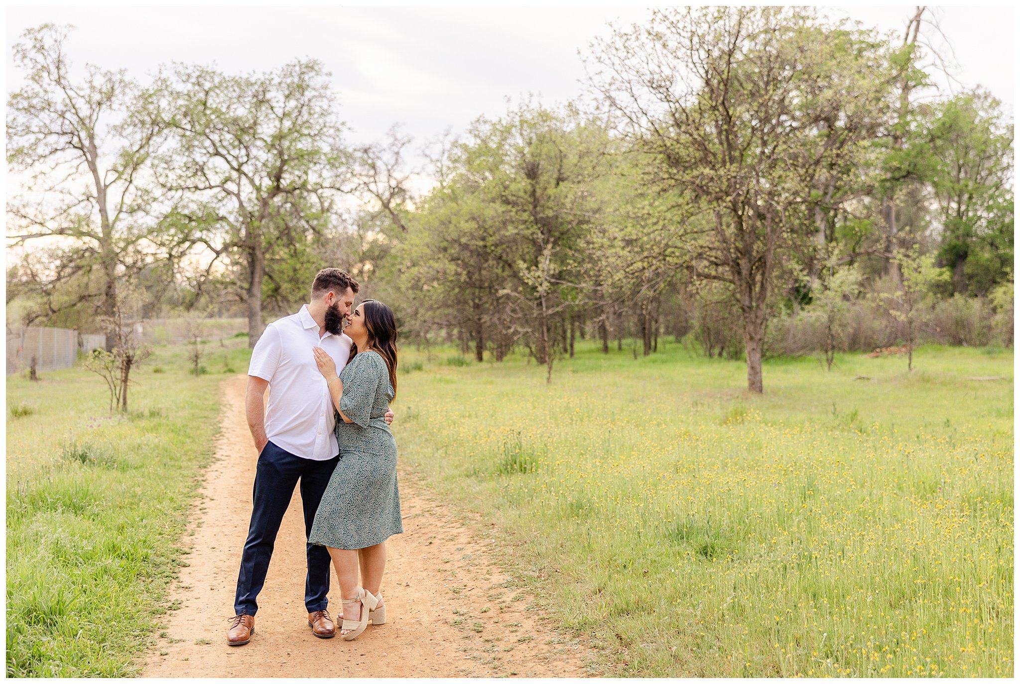 Engagement Session Upper Bidwell Park Chico CA Wildflowers Ring,
