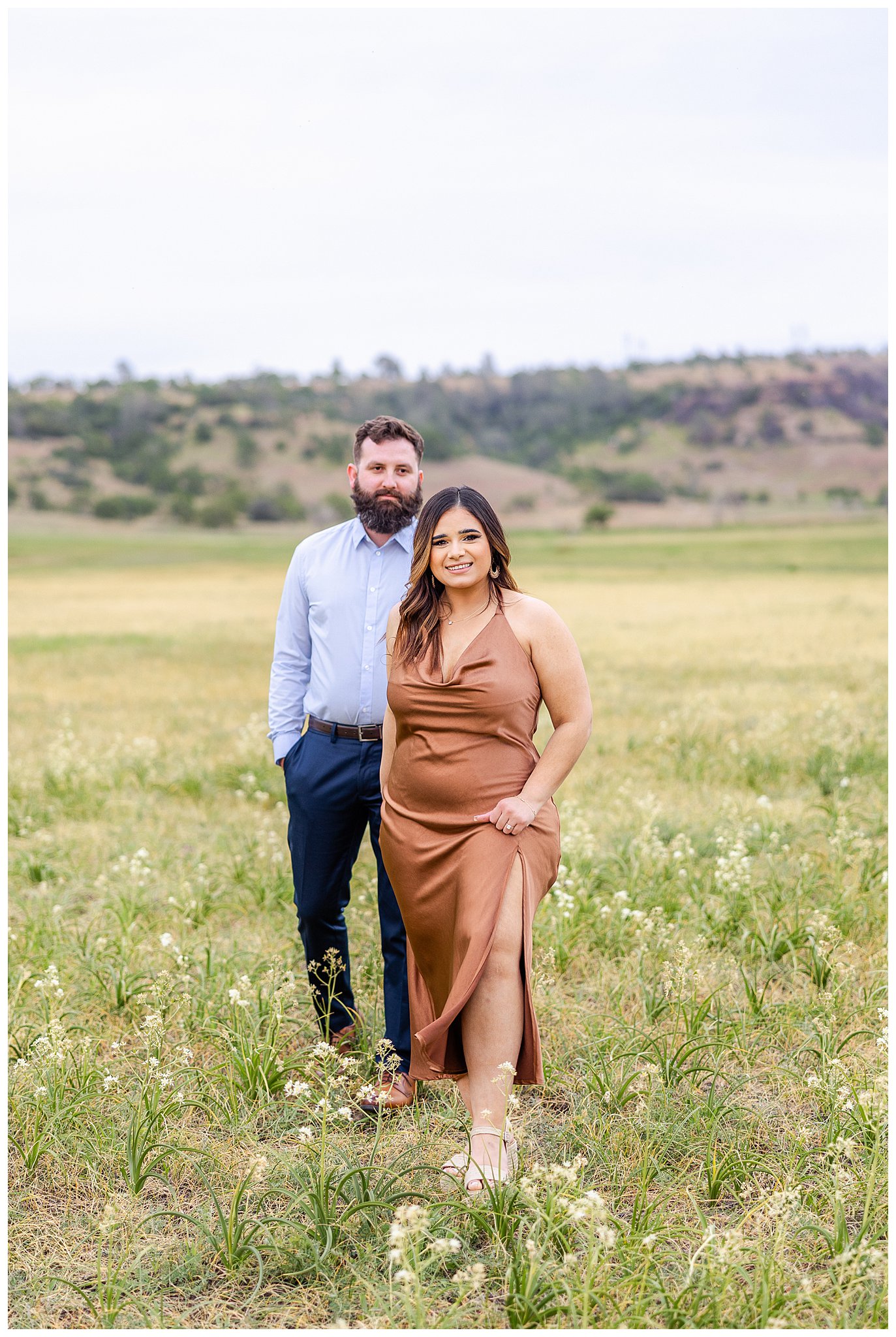 Engagement Session Upper Bidwell Park Chico CA Wildflowers Ring,