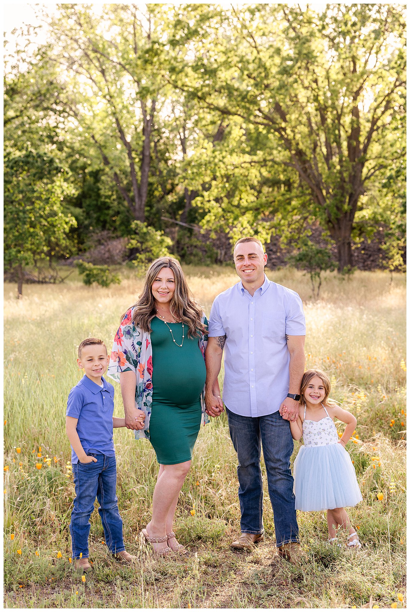 Spring Maternity Session in Wildflower Field Chico CA | Kelsey + Dave