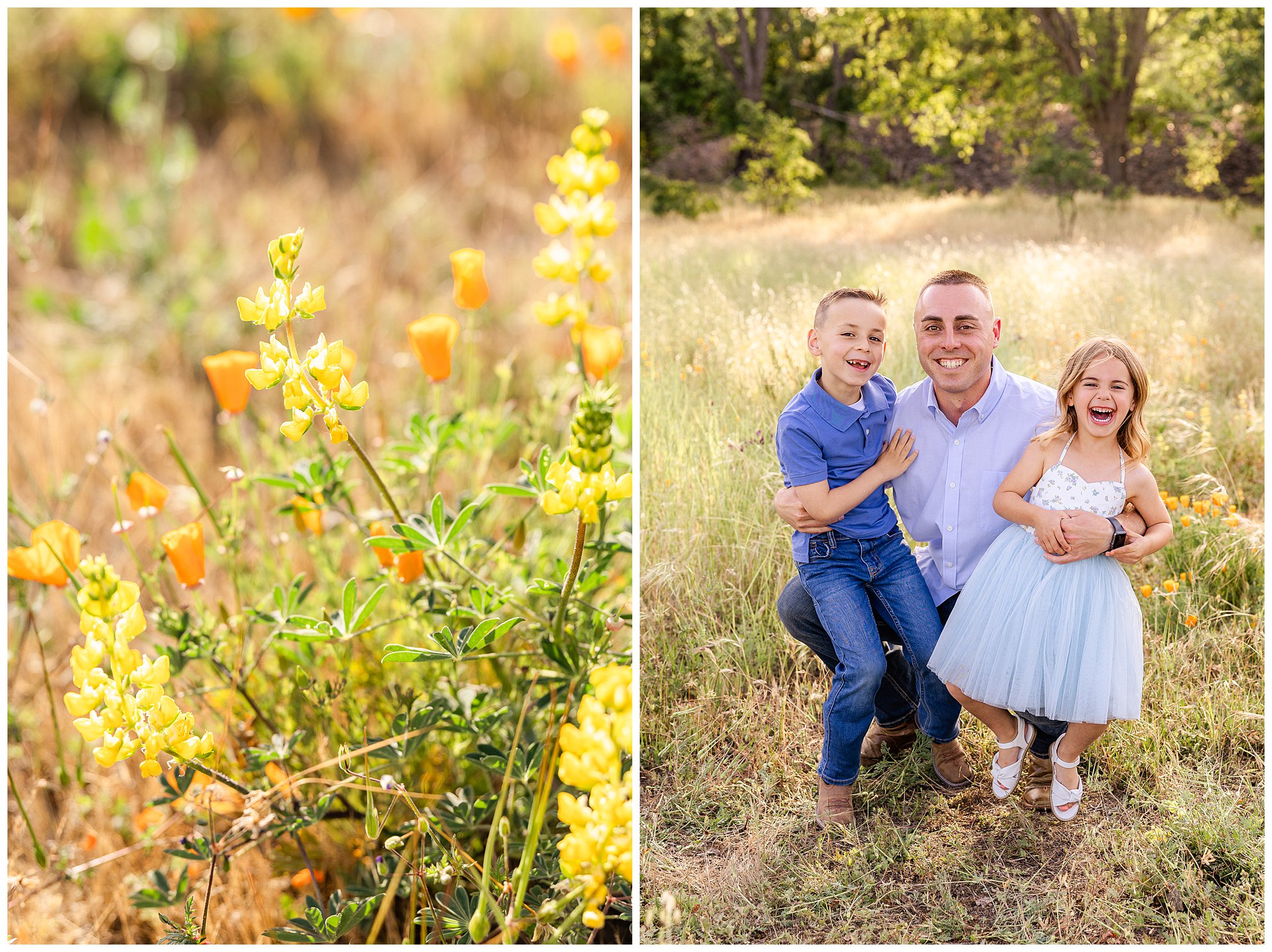 Wildflower Materity Family Session Grass Field Chico CA Spring April,