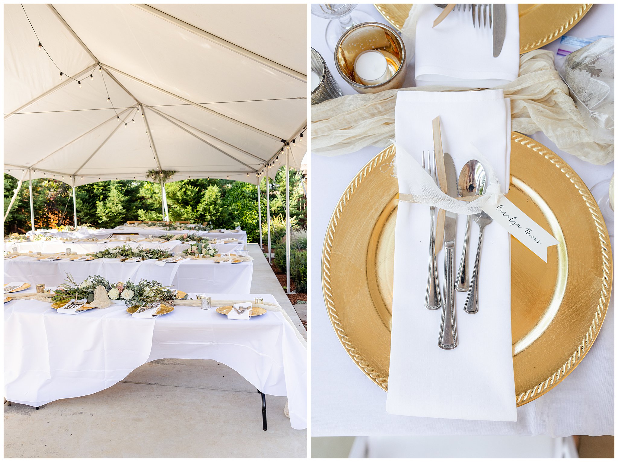 Garden Wedding Chico CA Dusty Rose Gray Private Residence Arch Tent June Summer,