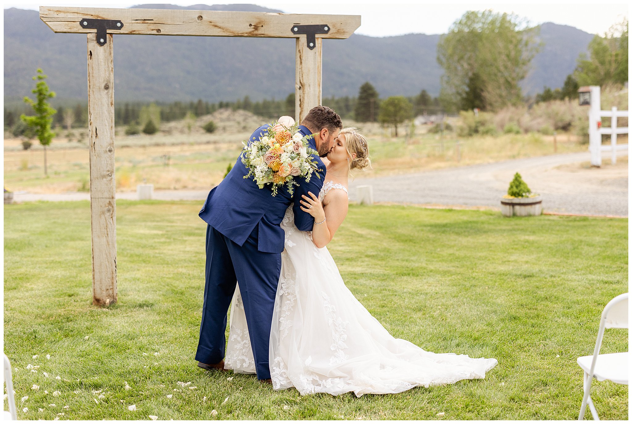 Sentimental Journey Weddings Janesville CA Mountain Wedding Desert Coral and Blue First Look Flower Girl,