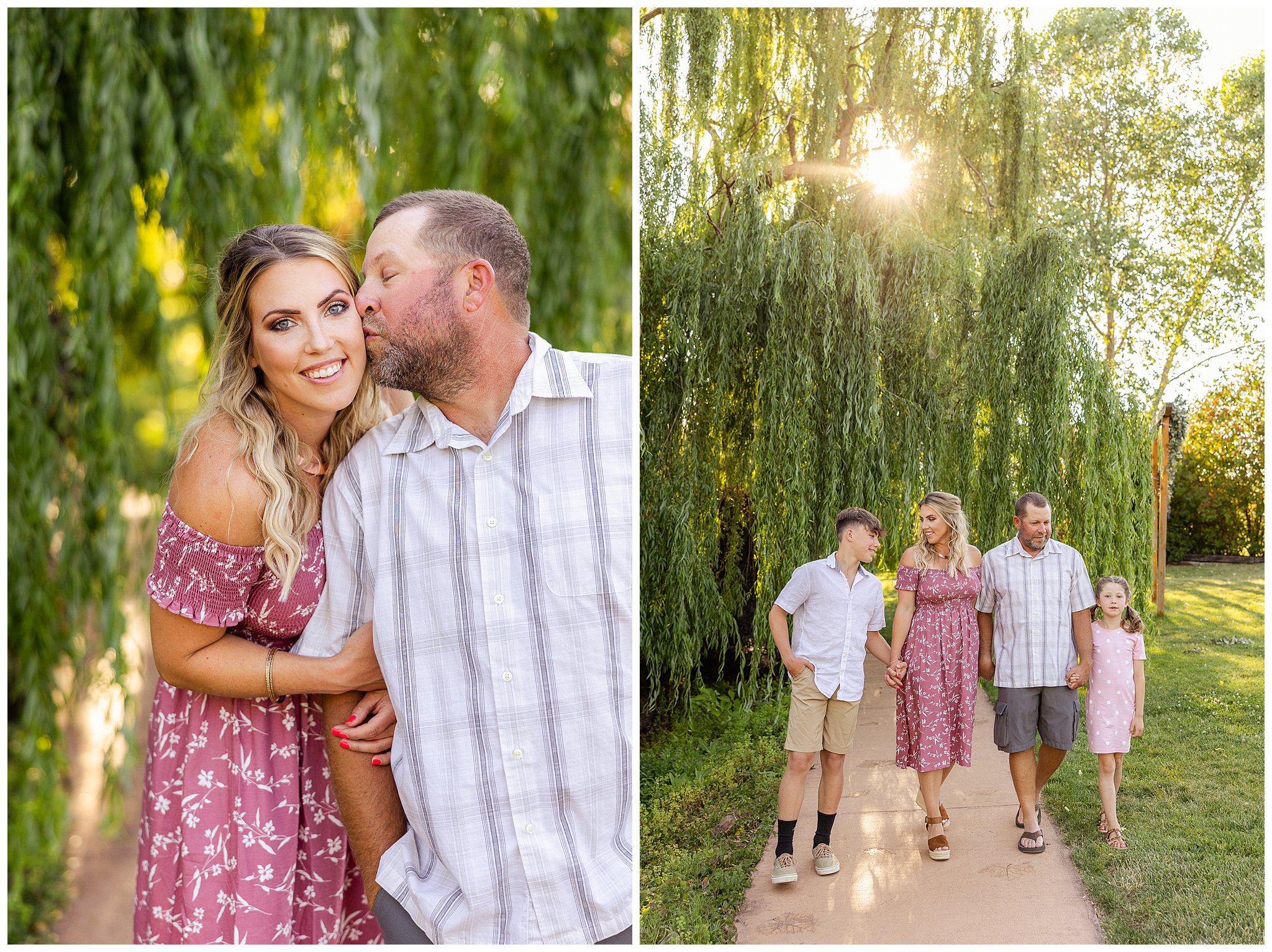 White Ranch Events Chico CA Family Session Willow Tree Siblings Pink,