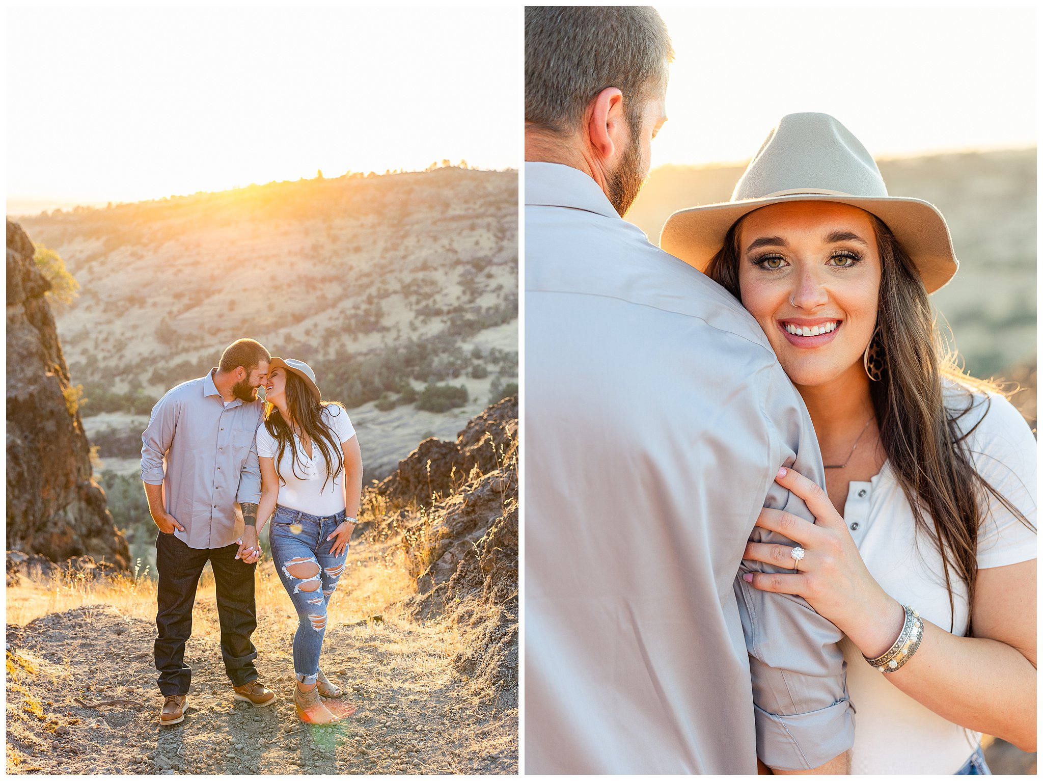 Peregrine Point Disc Golf Course Engagement Session Chico CA Summer July Champagne Beer Coors Light Hat,