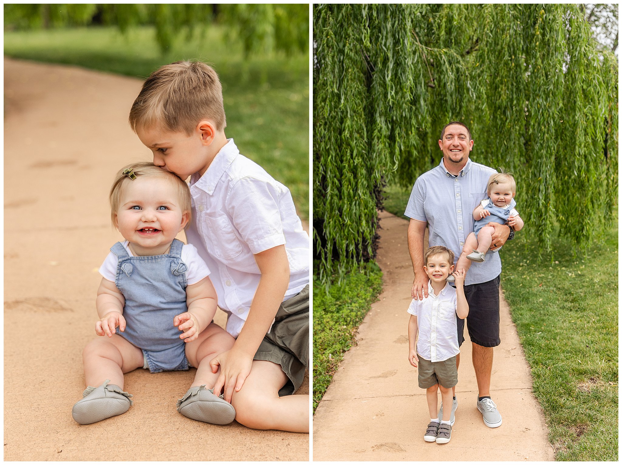 White Ranch Events Chico CA Family Session Willow Tree Pond Brother Sister Love May Spring Blue White Black,