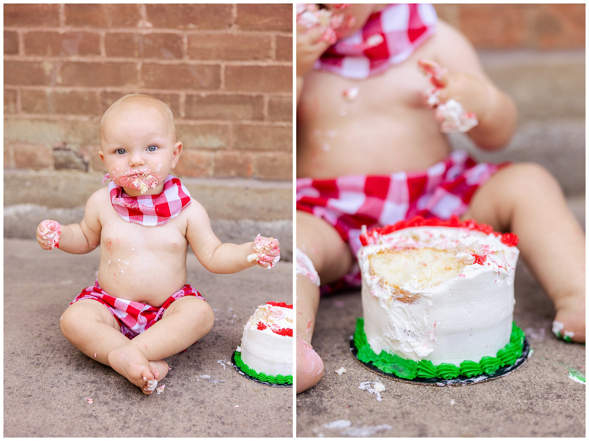 One Year Old Cake Smash Session Pizza Chef Costume Hat Chico CA Summer July,